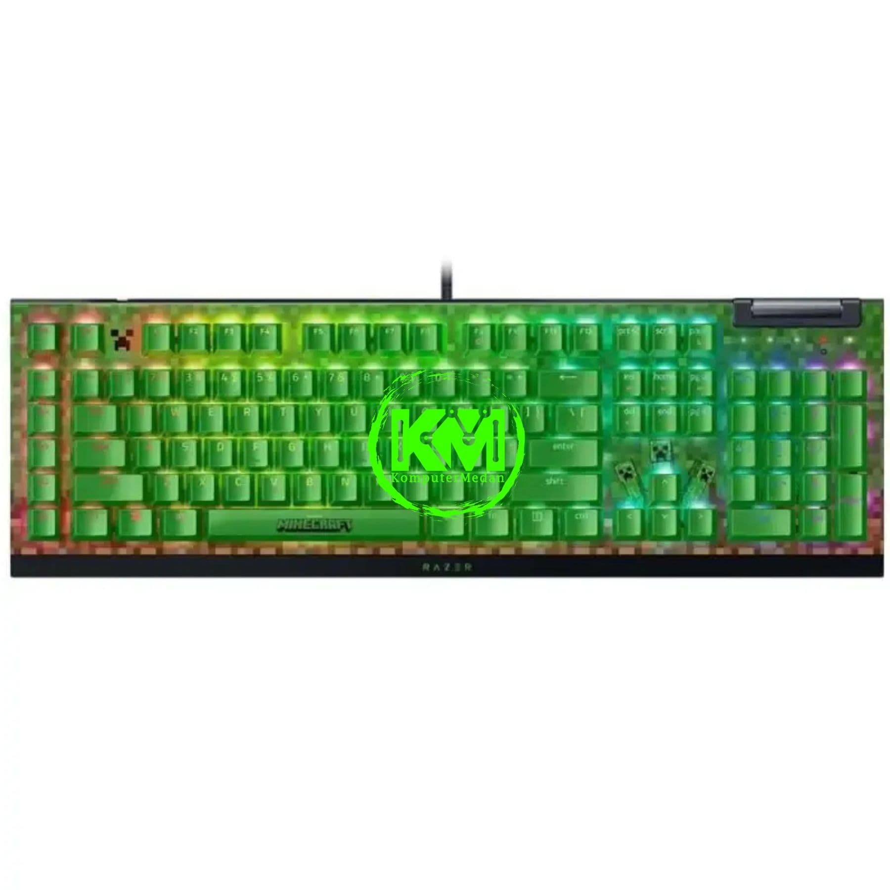 RAZER KEYBOARD BLACKWIDOW V4 X - GREEN SWITCH MINECRAFT EDITION