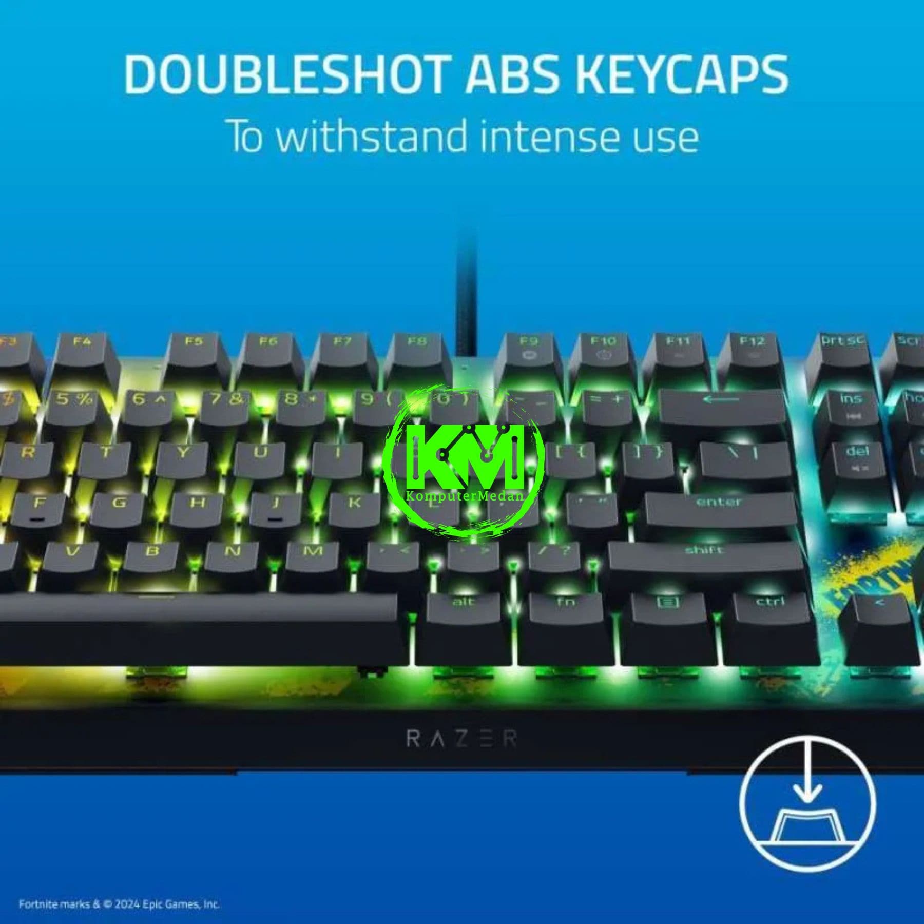 RAZER KEYBOARD BLACKWIDOW V4 X - YELLOW SWITCH FORNITE EDITION - Image 4