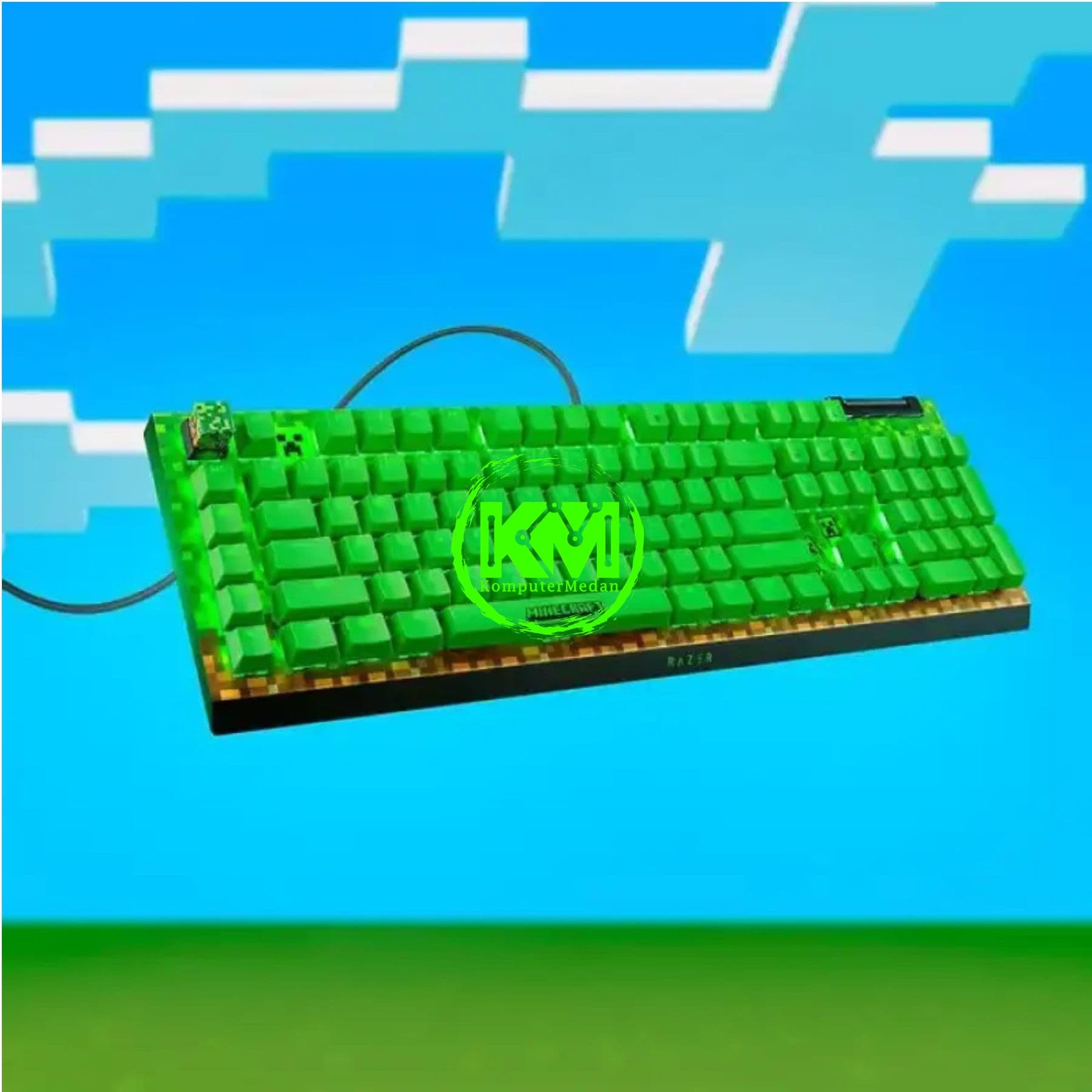 RAZER KEYBOARD BLACKWIDOW V4 X - GREEN SWITCH MINECRAFT EDITION - Image 4