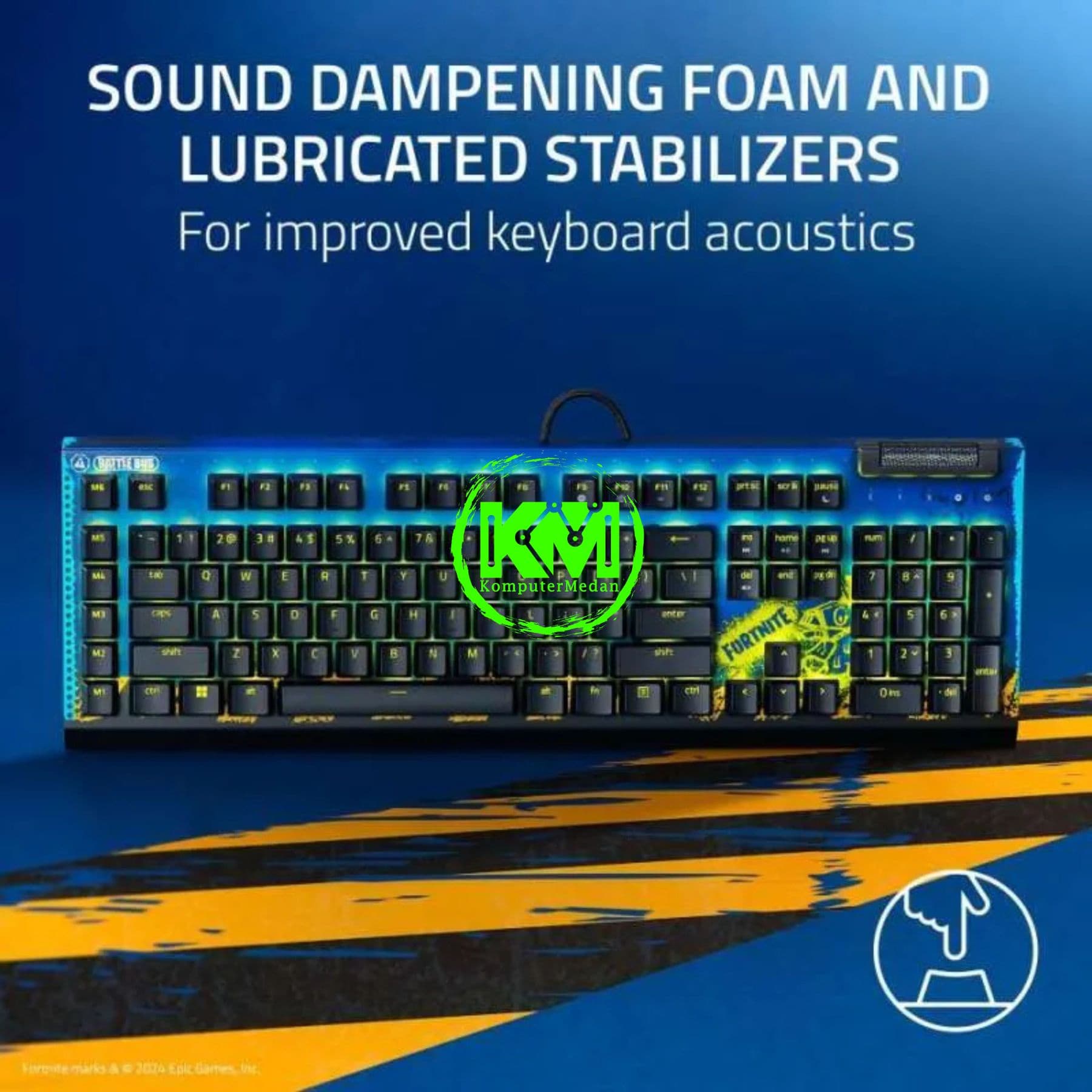 RAZER KEYBOARD BLACKWIDOW V4 X - YELLOW SWITCH FORNITE EDITION - Image 2