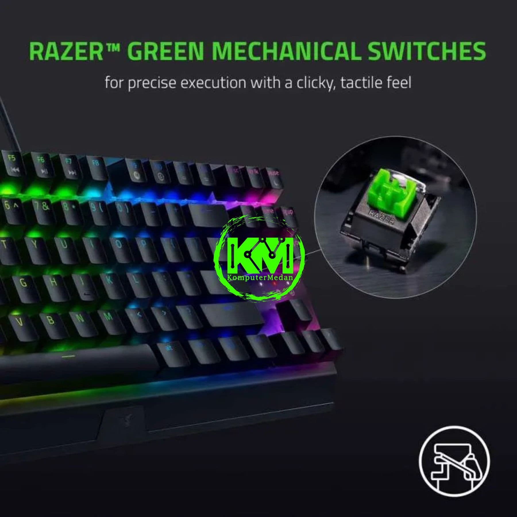 RAZER KEYBOARD BLACKWIDOW V3 TKL - GREEN (RZ03-03490100-R3M1) - Image 3
