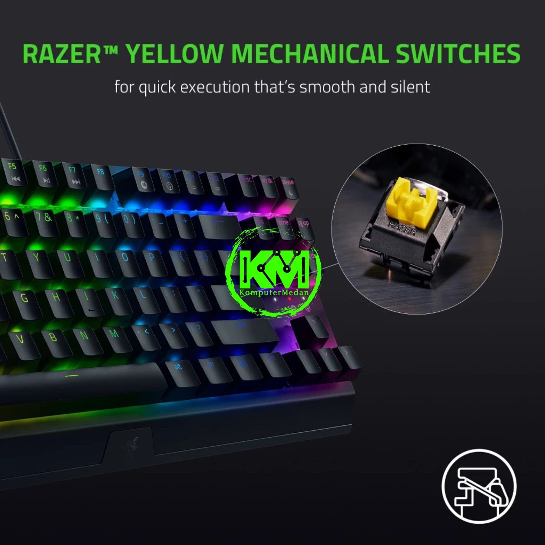 RAZER KEYBOARD BLACKWIDOW V3 TKL - YELLOW (RZ03-03491800-R3M1) - Image 5