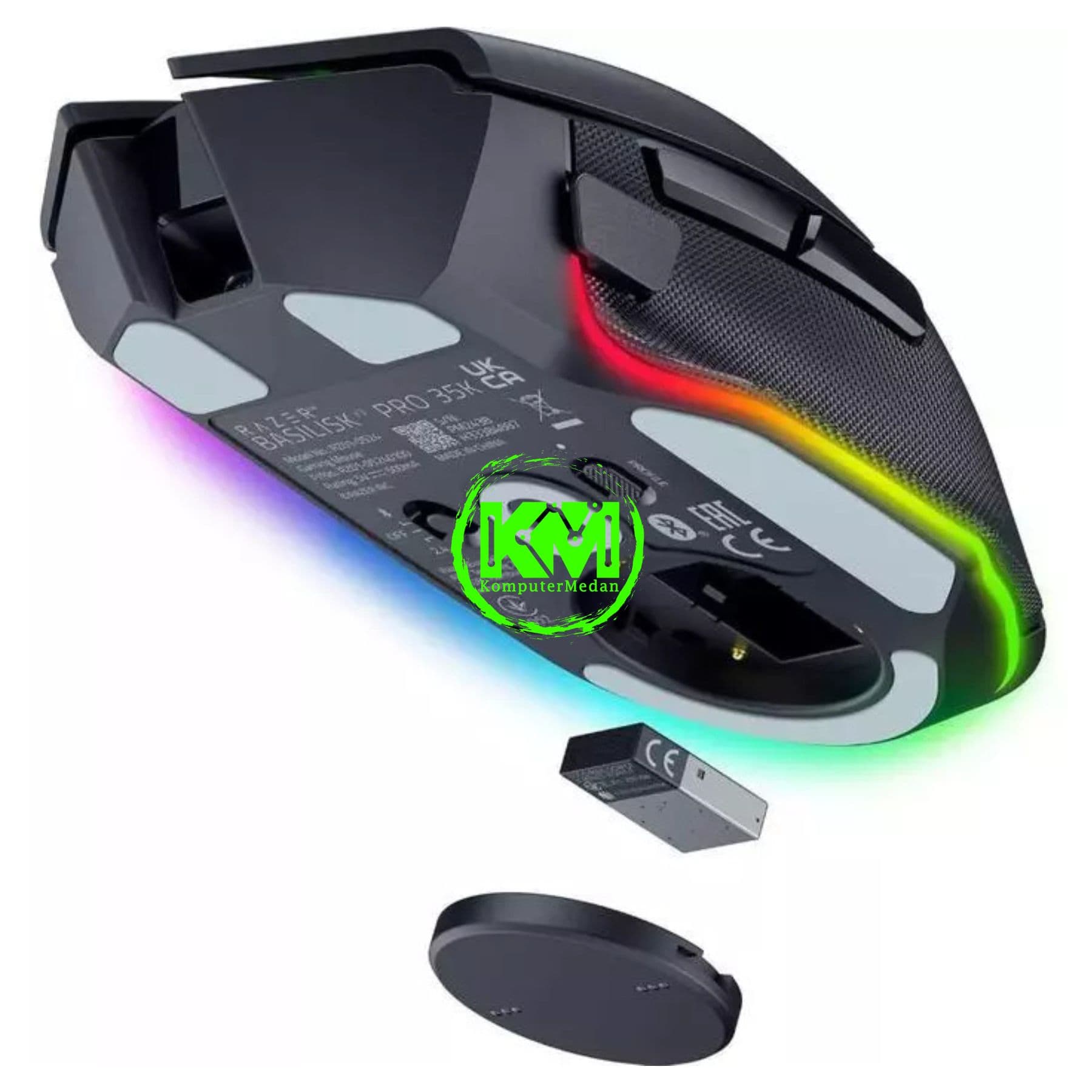 RAZER MOUSE BASILISK V3 PRO 35K ERGONOMIC WIRELESS - BLACK/WHITE/GREEN - Image 2