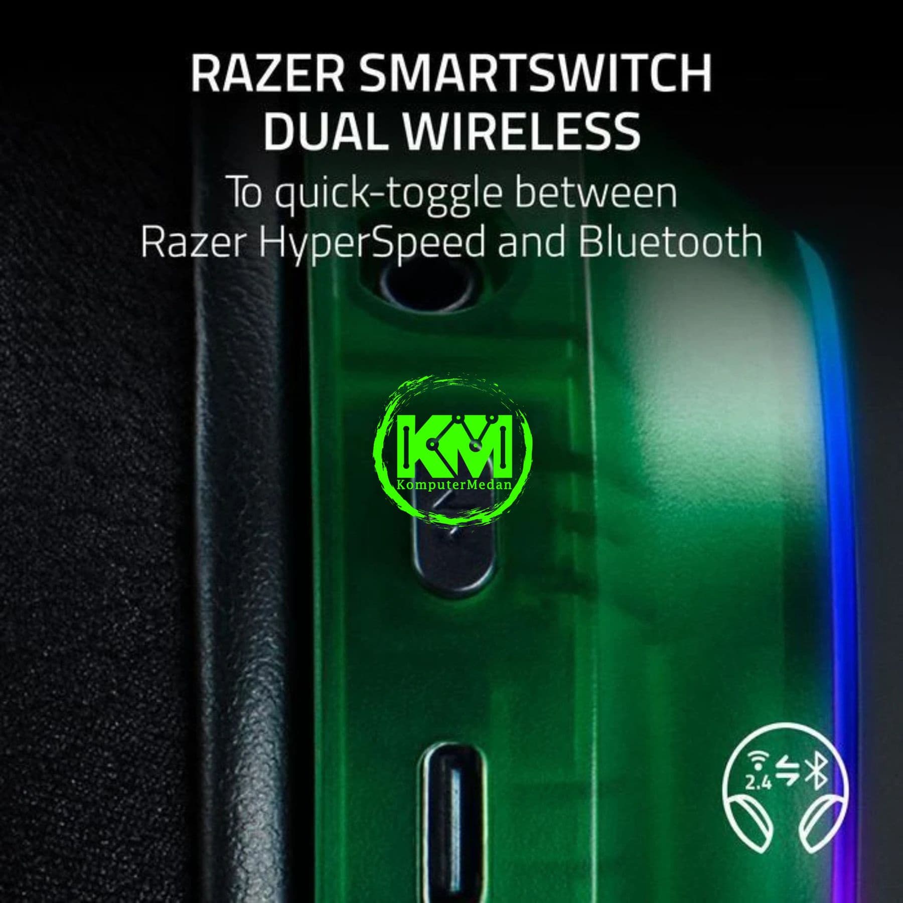 RAZER HEADSET BARRACUDA X CHROMA WIRELESS - BLACK/WHITE/GREEN - Image 6