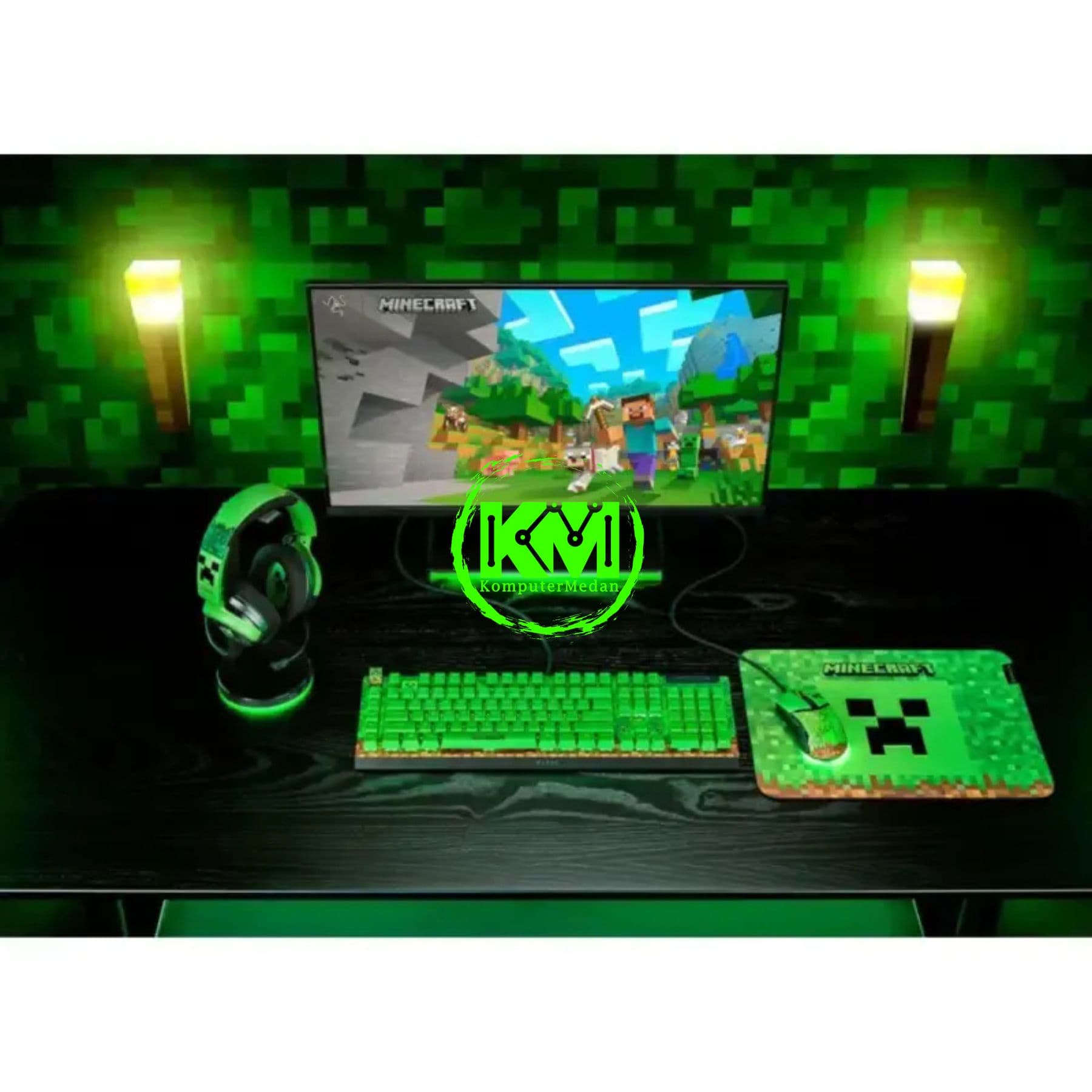 RAZER KEYBOARD BLACKWIDOW V4 X - GREEN SWITCH MINECRAFT EDITION - Image 5