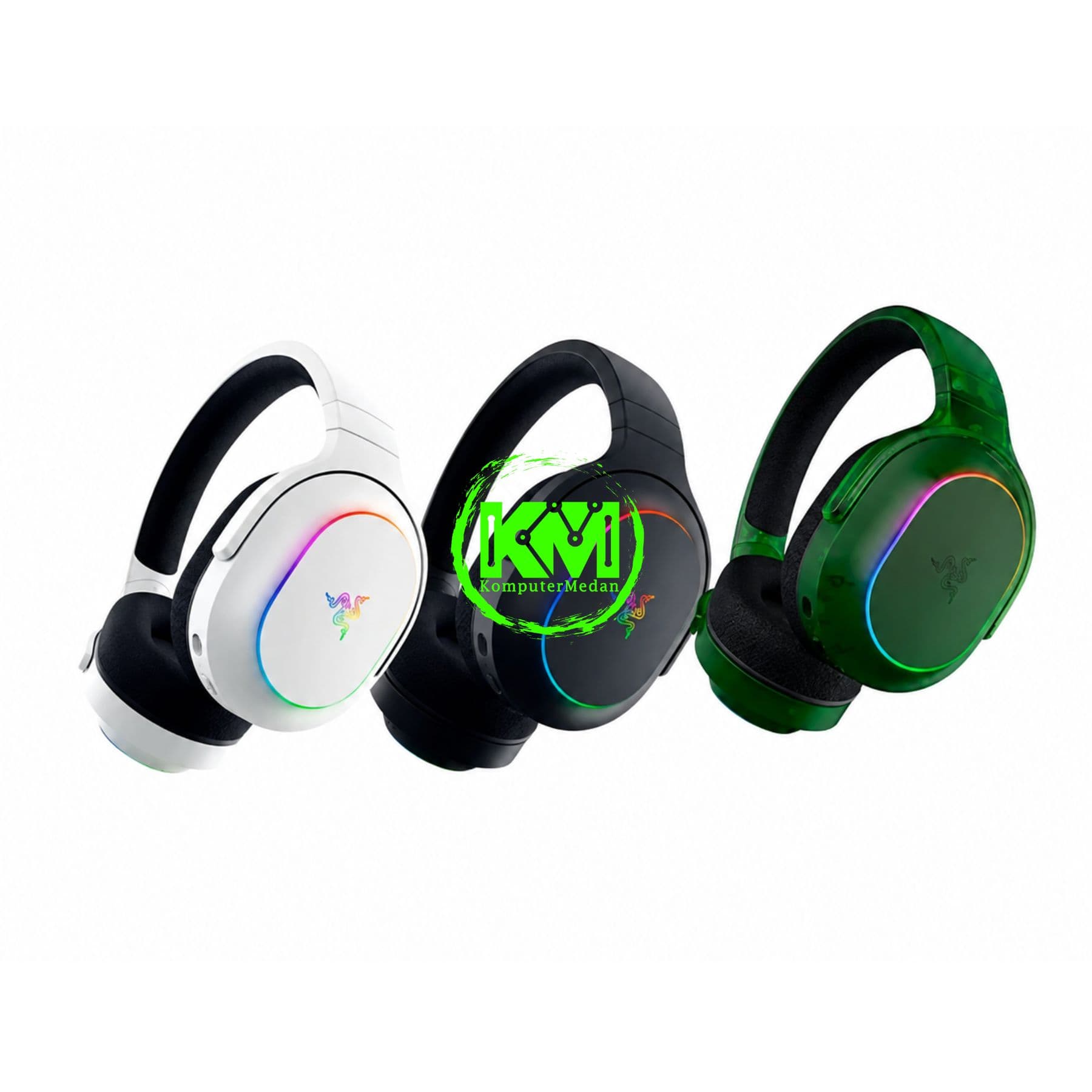 RAZER HEADSET BARRACUDA X CHROMA WIRELESS - BLACK/WHITE/GREEN