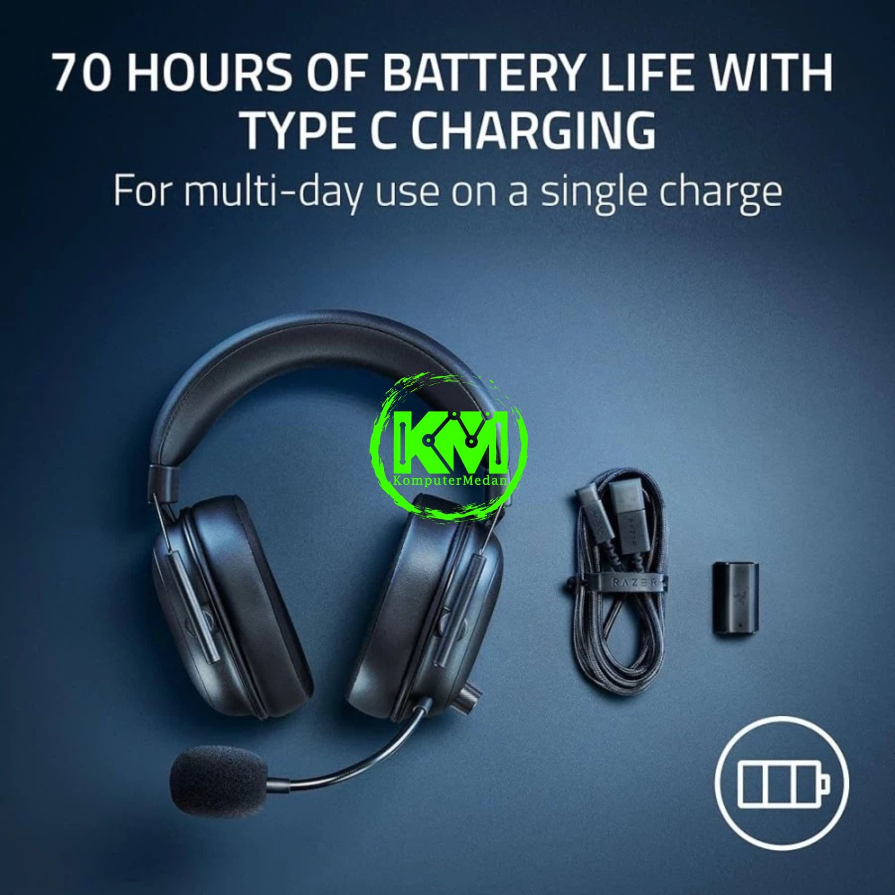 RAZER HEADSET BLACKSHARK V2 HYPERSPEED - BLACK/WHITE - Image 4