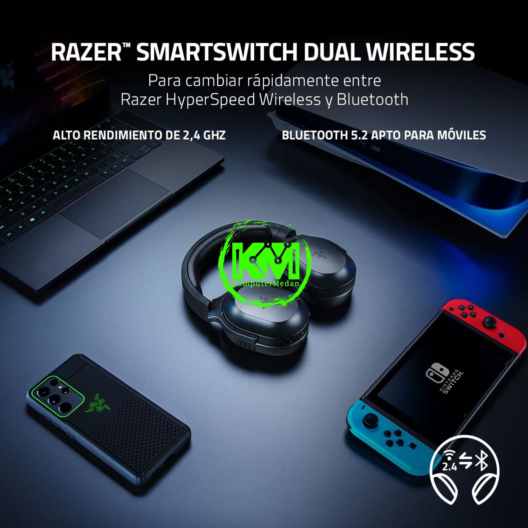 RAZER HEADSET BARRACUDA X 2022 - WIRELESS BLACK - Image 2
