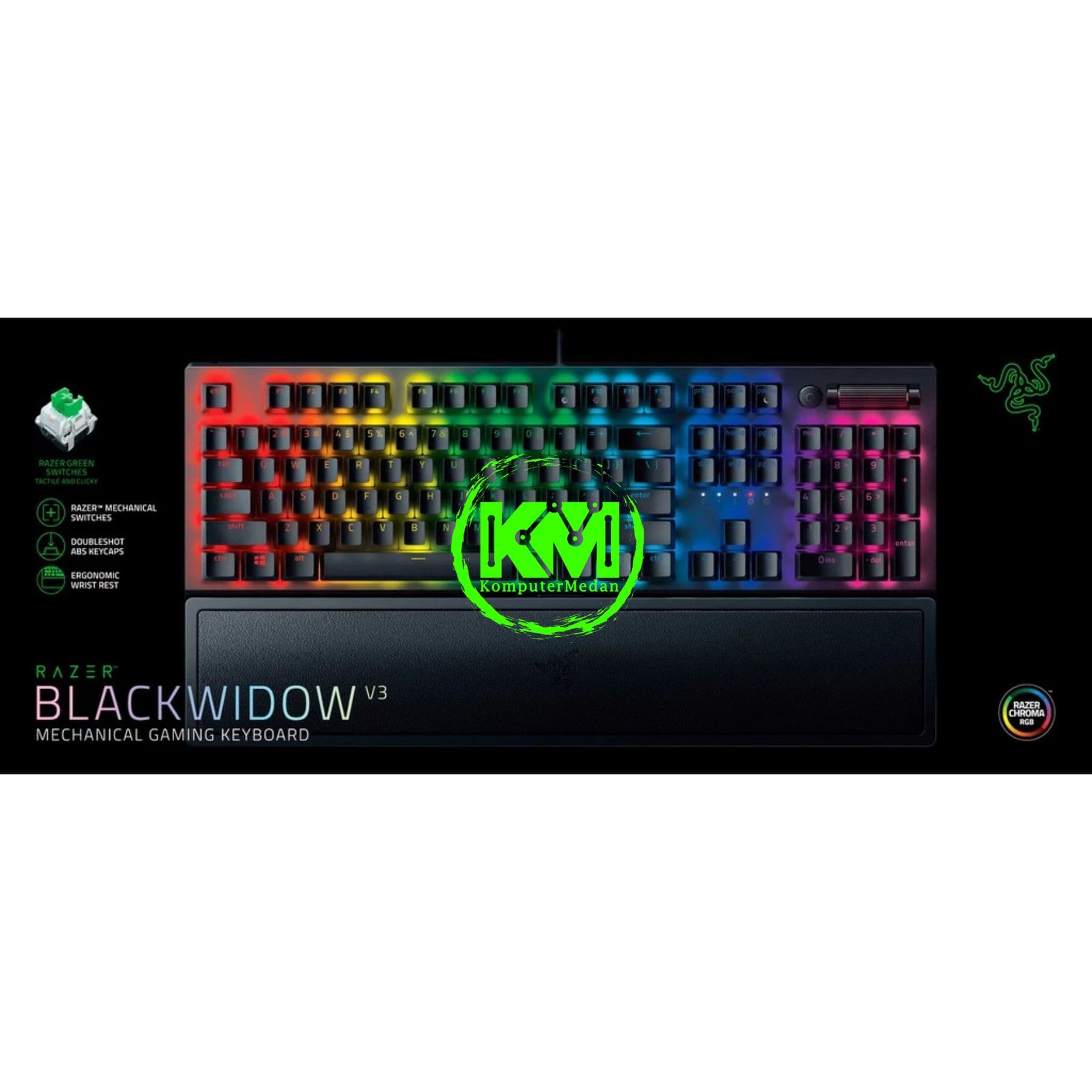 RAZER KEYBOARD BLACKWIDOW V3 - GREEN - Image 7