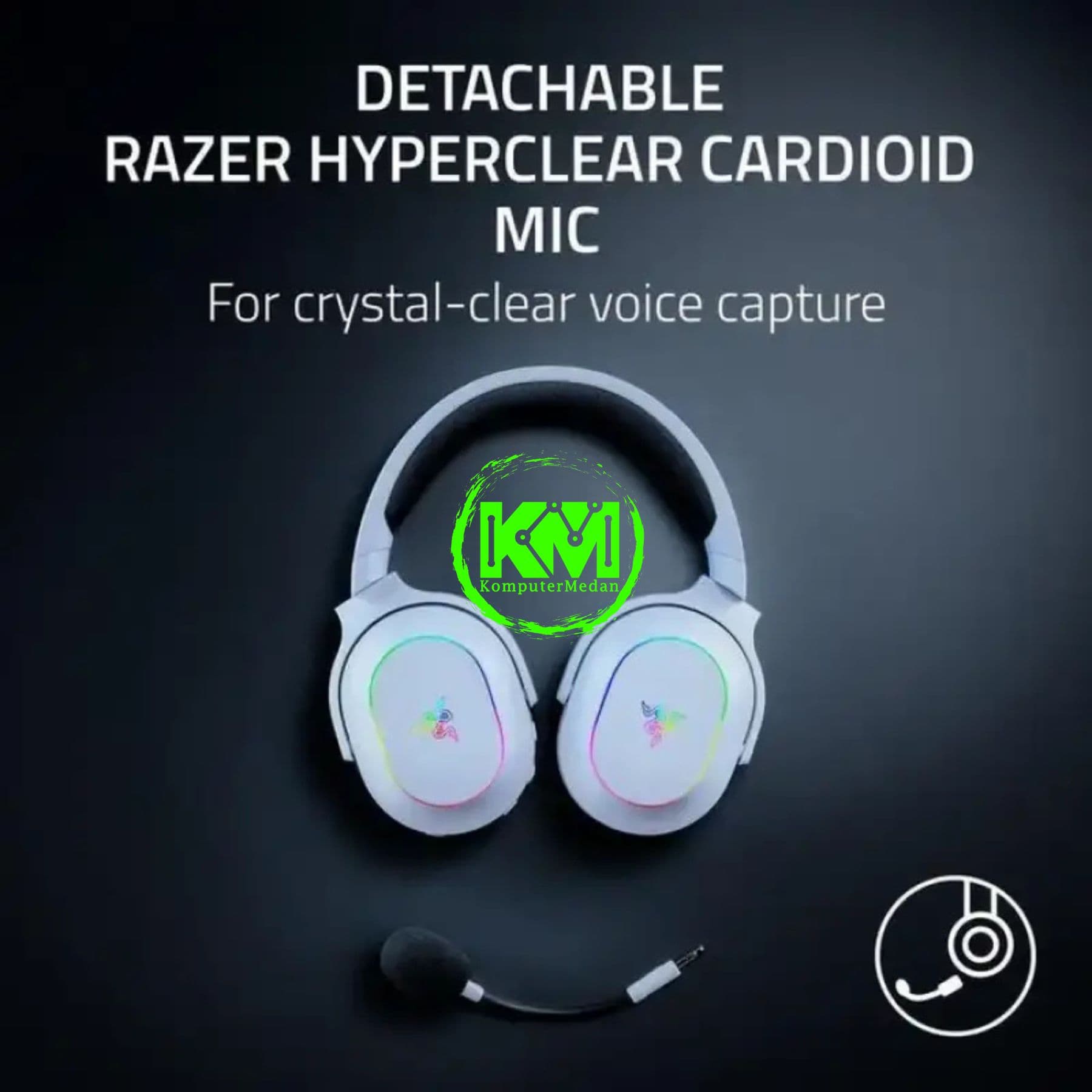 RAZER HEADSET BARRACUDA X CHROMA WIRELESS - BLACK/WHITE/GREEN - Image 2