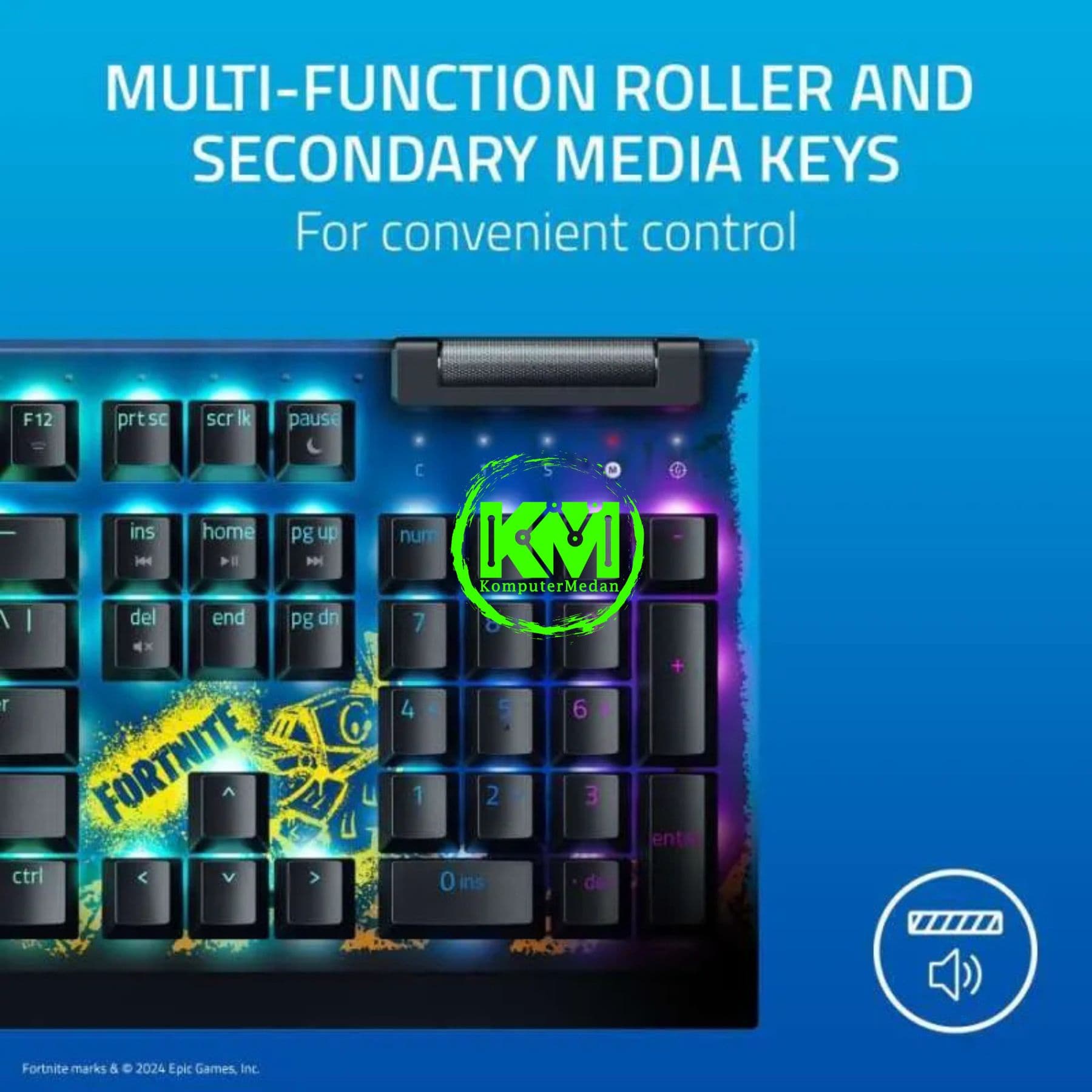 RAZER KEYBOARD BLACKWIDOW V4 X - YELLOW SWITCH FORNITE EDITION - Image 5