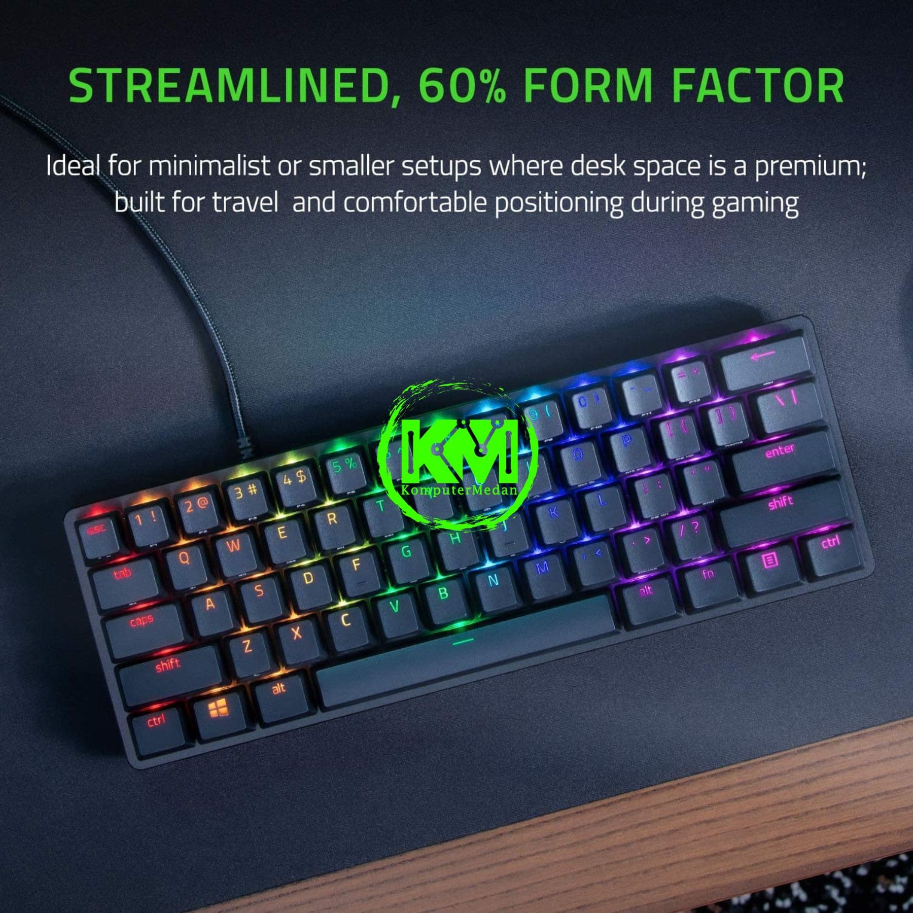 RAZER KEYBOARD HUNTSMAN MINI - PURPLE (RZ03-03390100-R3M1) - Image 2