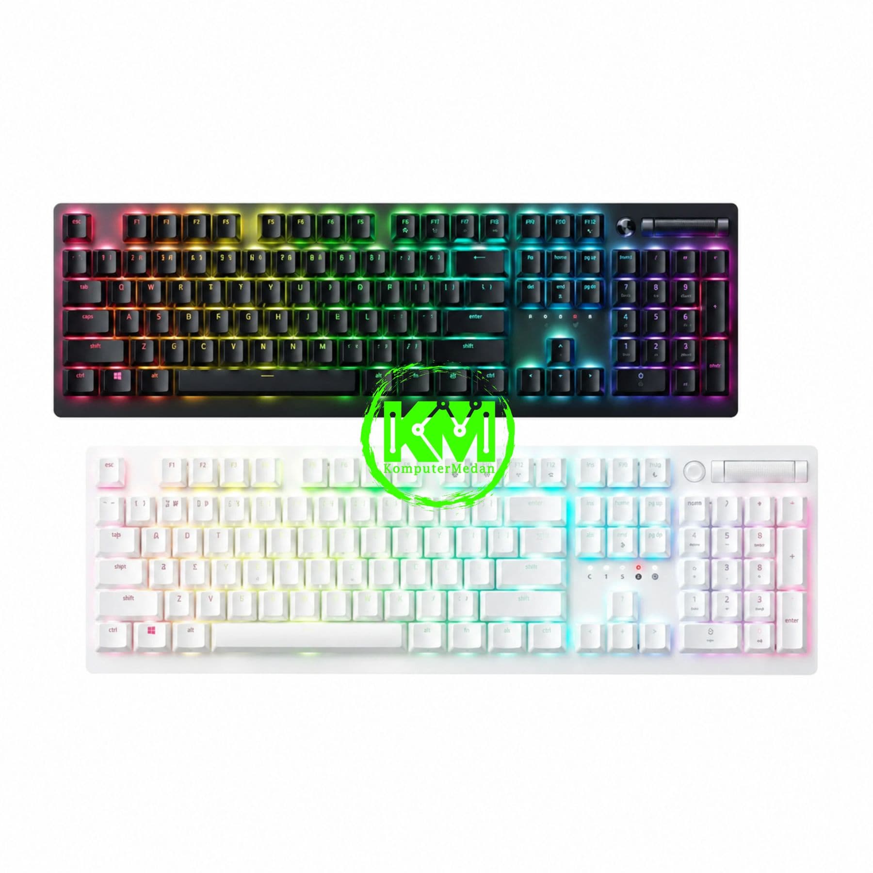 RAZER KEYBOARD DEATHSTALKER V2 PRO FULL SIZE - WIRELESS LOW PROFILE (PURPLE SWITCH) - BLACK/WHITE