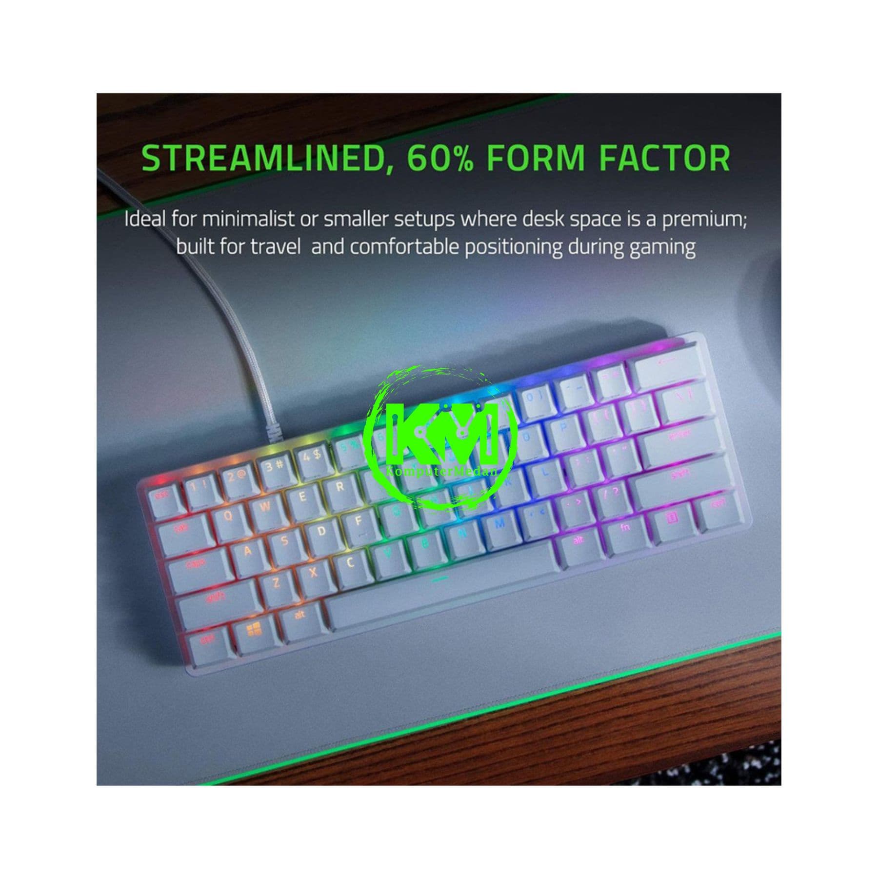 RAZER KEYBOARD HUNTSMAN MINI MERCURY - PURPLE (RZ03-03390300-R3M1) - Image 4