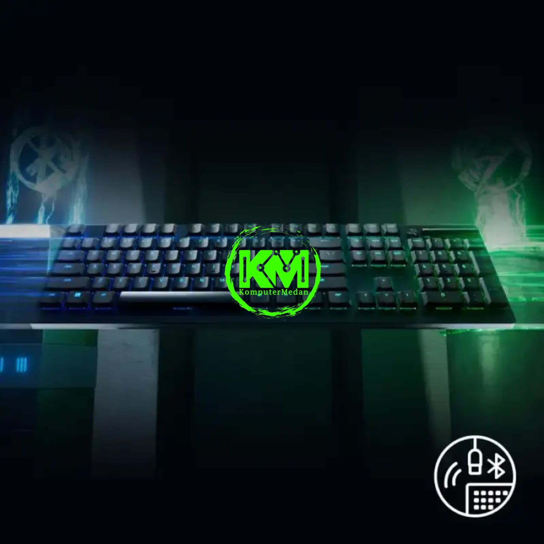 RAZER KEYBOARD DEATHSTALKER V2 PRO FULL SIZE - WIRELESS LOW PROFILE (PURPLE SWITCH) - BLACK/WHITE - Image 4