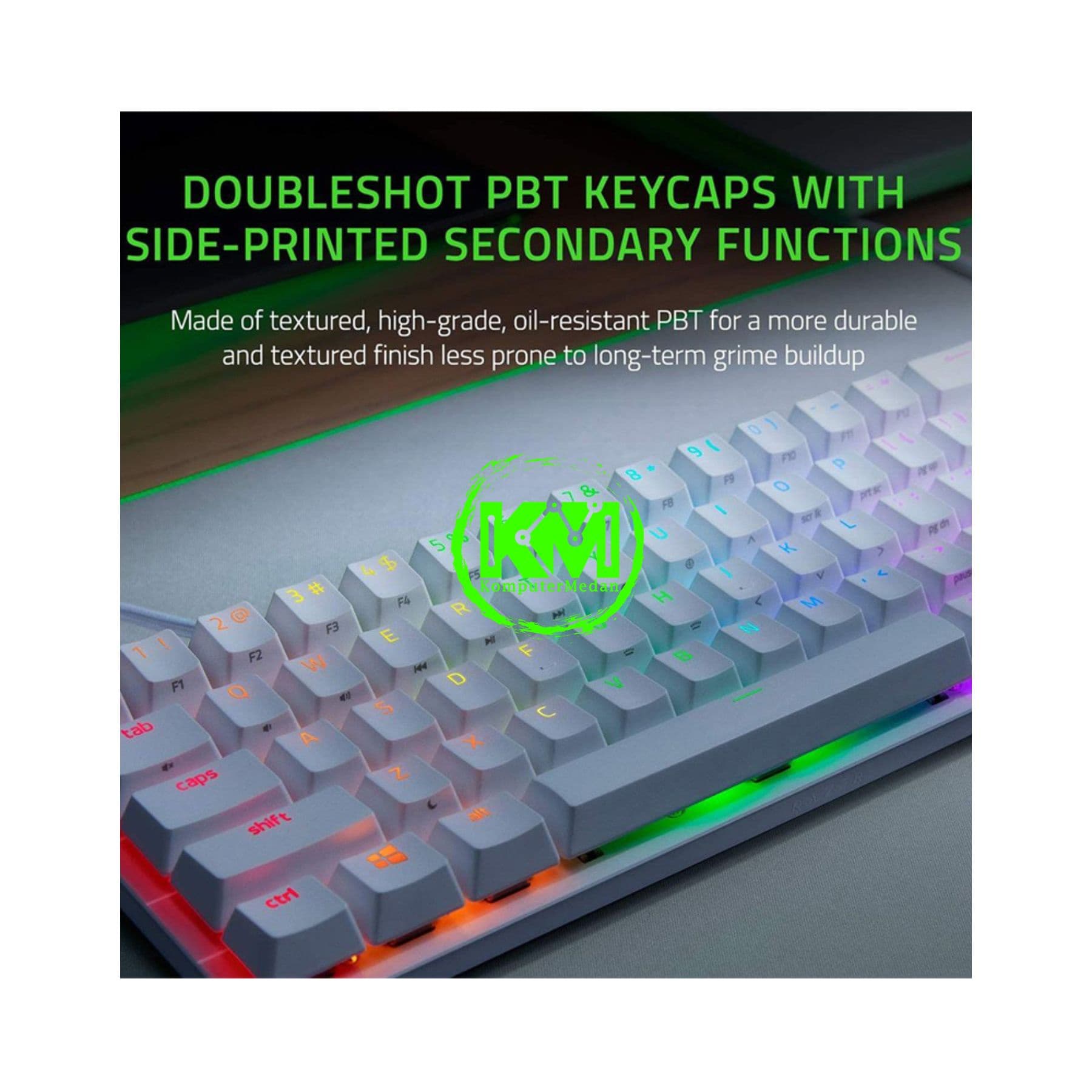 RAZER KEYBOARD HUNTSMAN MINI MERCURY - PURPLE (RZ03-03390300-R3M1) - Image 3