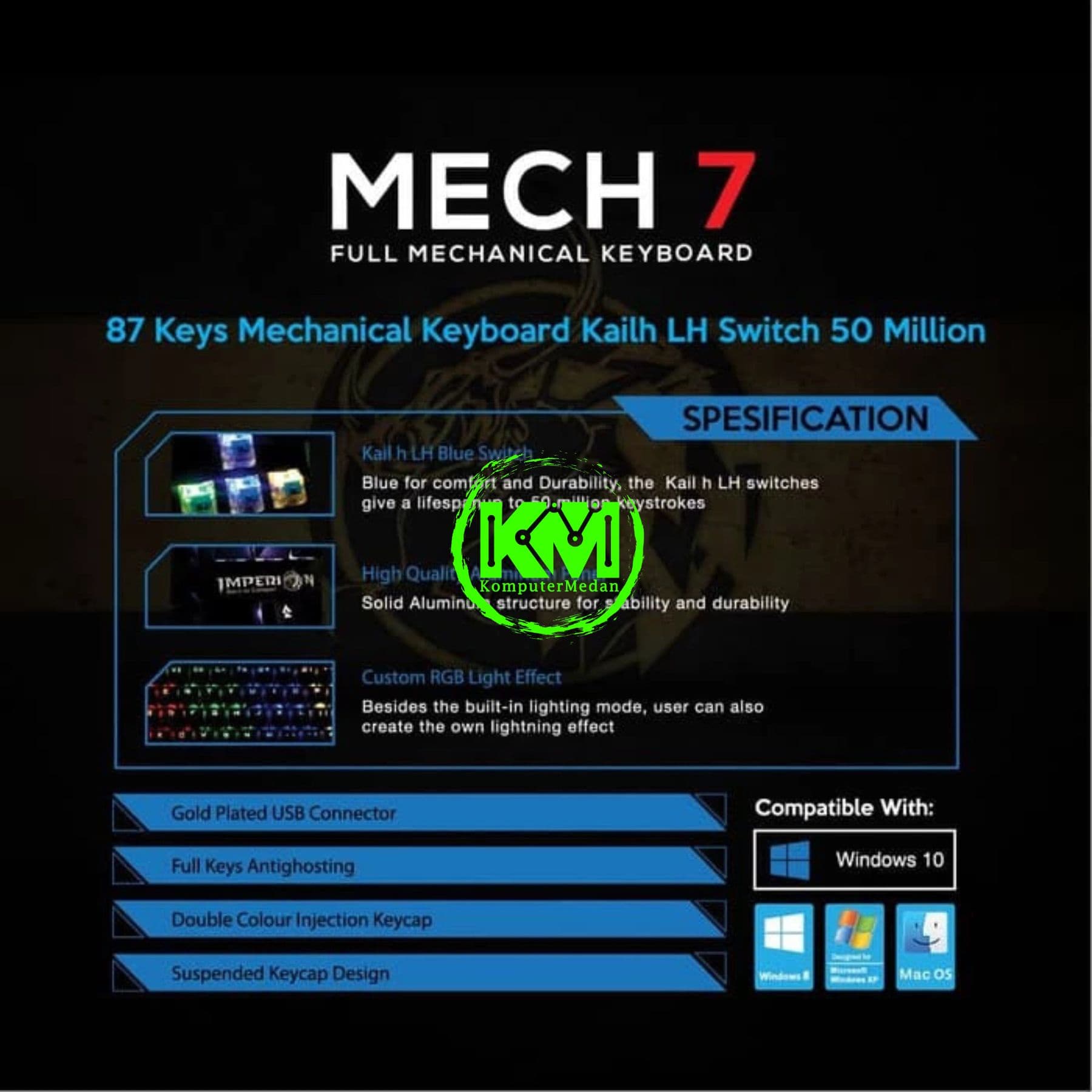 IMPERION GAMING KEYBOARD MECH7 TKL RGB - Image 4