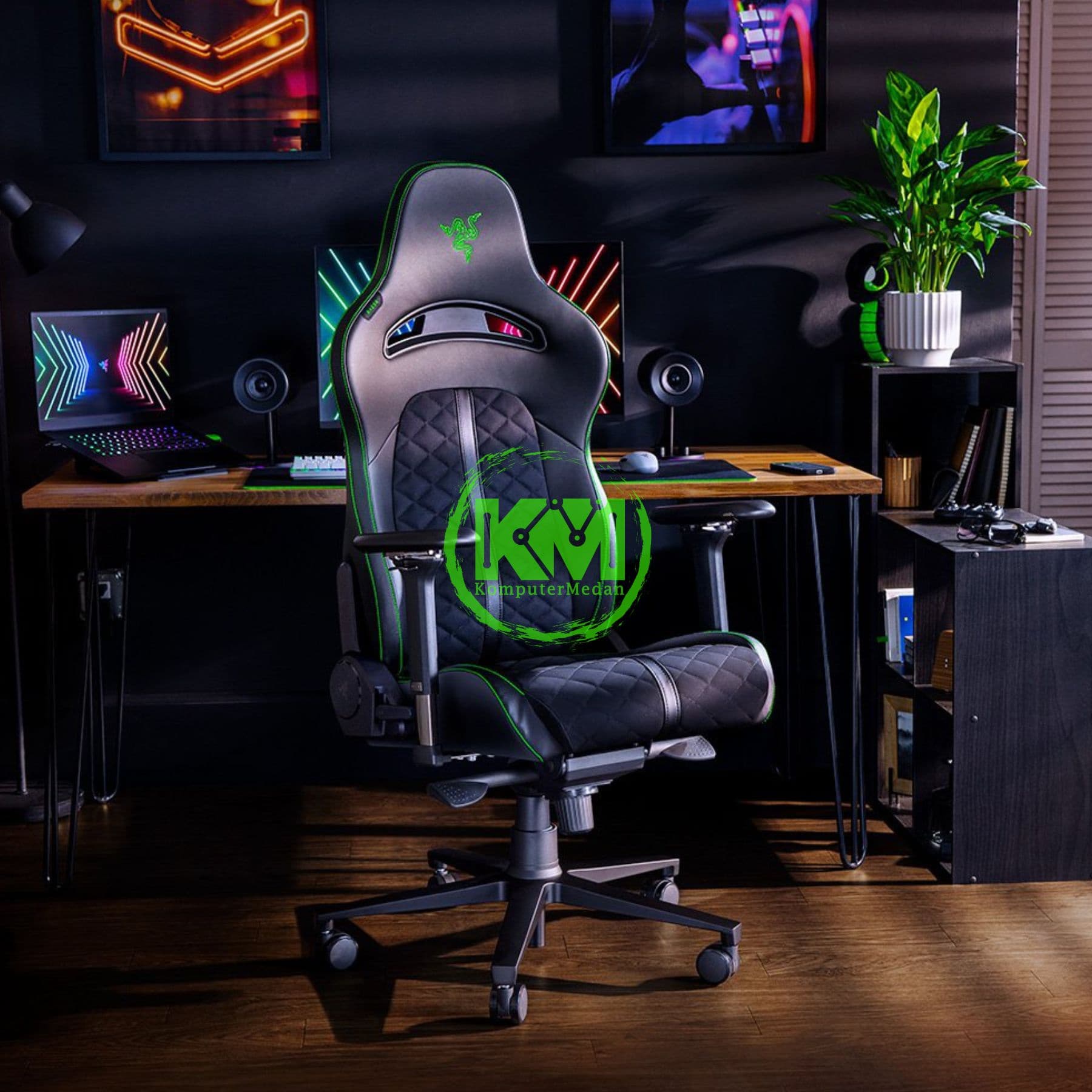 RAZER GAMING CHAIR ENKI (BLACK / GREEN) - Image 3