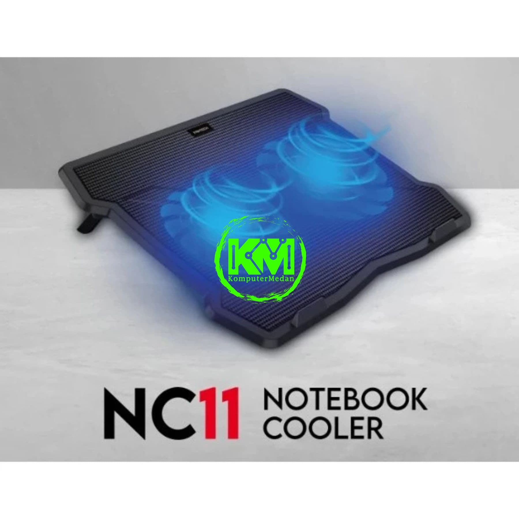 FANTECH NC11 NOTEBOOK COOLER - BLACK (2 FAN BLUE) - Image 2