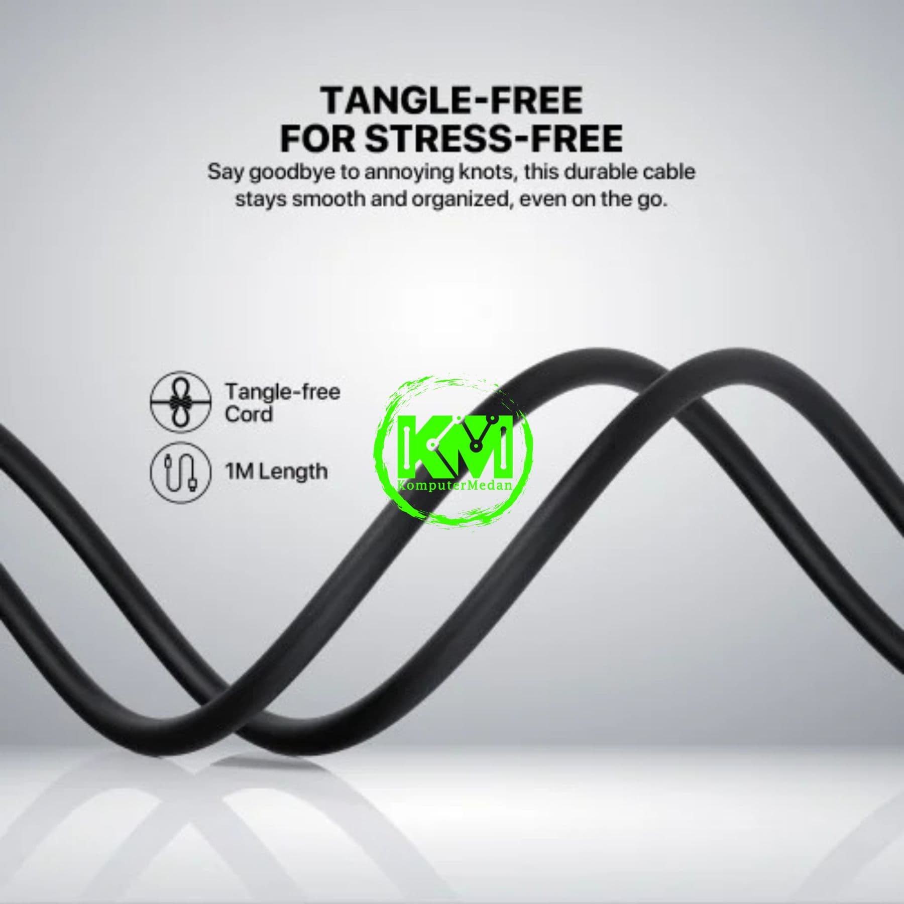 FANTECH VIBELINK VLT1 SERIES CABLE, VLT1AC (A TO C), SILICONE CABLE + TPE (KABEL BULAT TEBAL), 3 AMPERE (1TOPLES : 20 PCS) - MIX (BLACK,WHITE,BLUE,GREEN) - Image 5