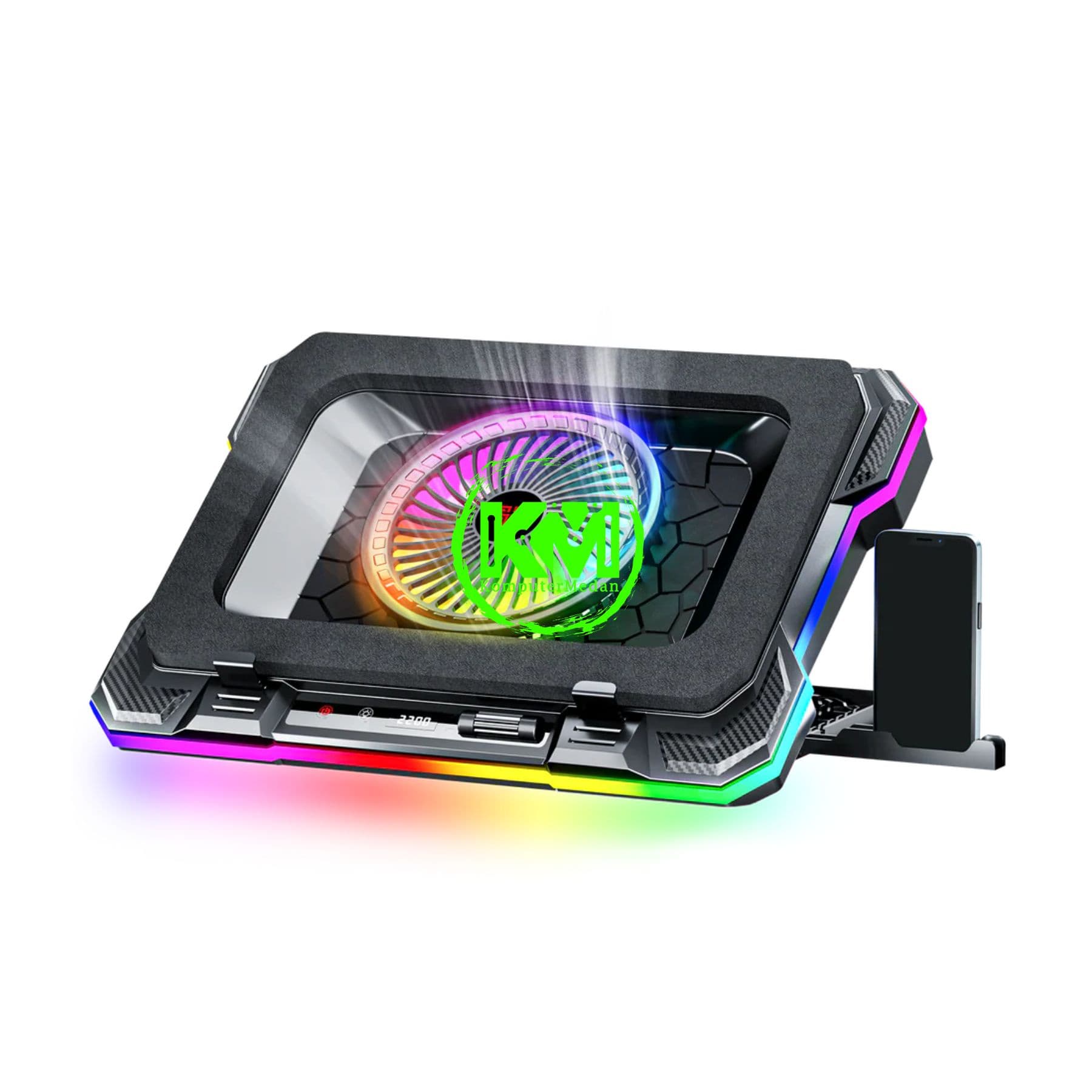 FANTECH NOTEBOOK COOLER NC 22 RGB, 2 FANS (140MM x 2 & 10 MODE RGB) - Image 1