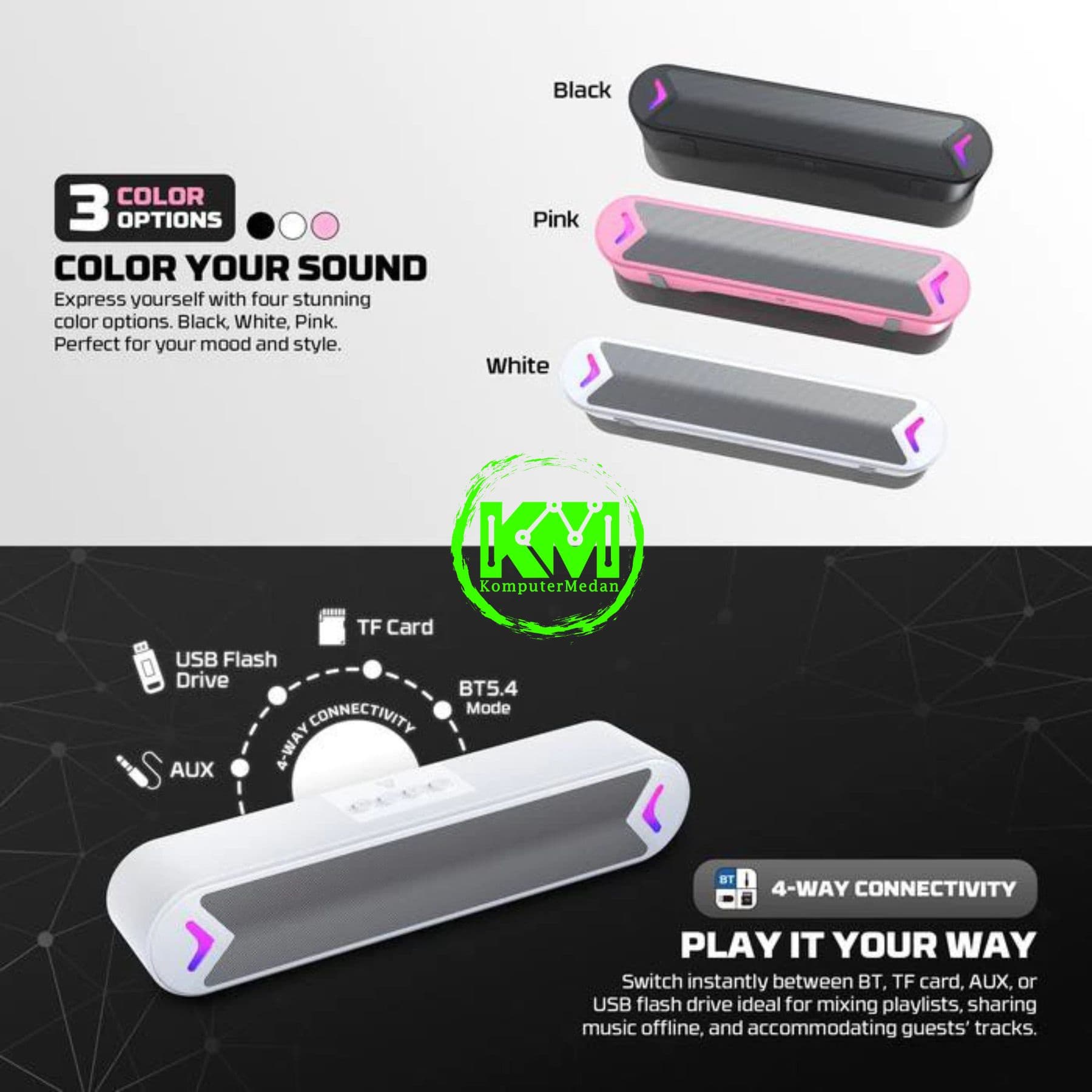 FANTECH BS160 PORTABLE GAMING SPEAKER (GROOVE BAR) RGB - Image 5