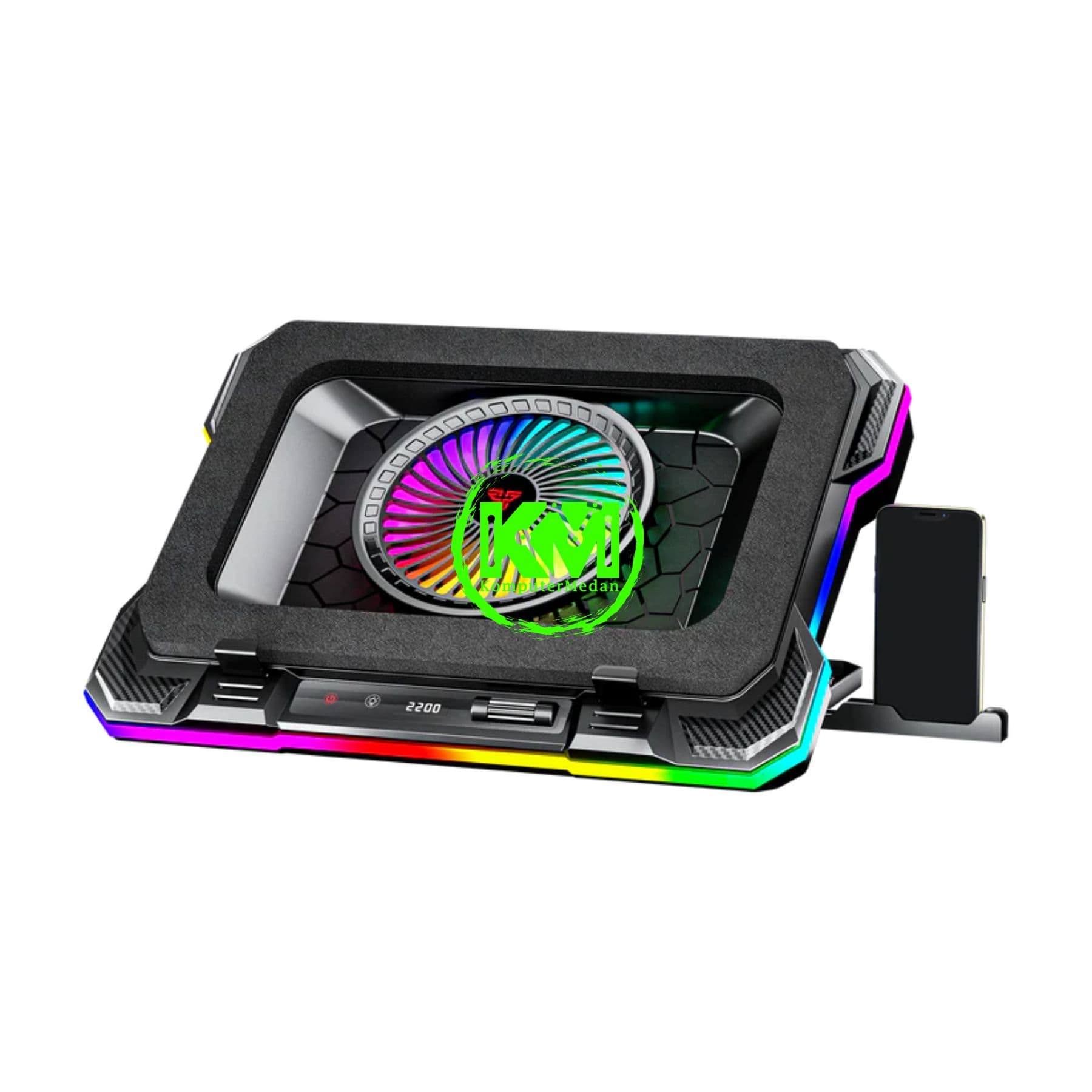 FANTECH NOTEBOOK COOLER NC 22 RGB, 2 FANS (140MM x 2 & 10 MODE RGB) - Image 5