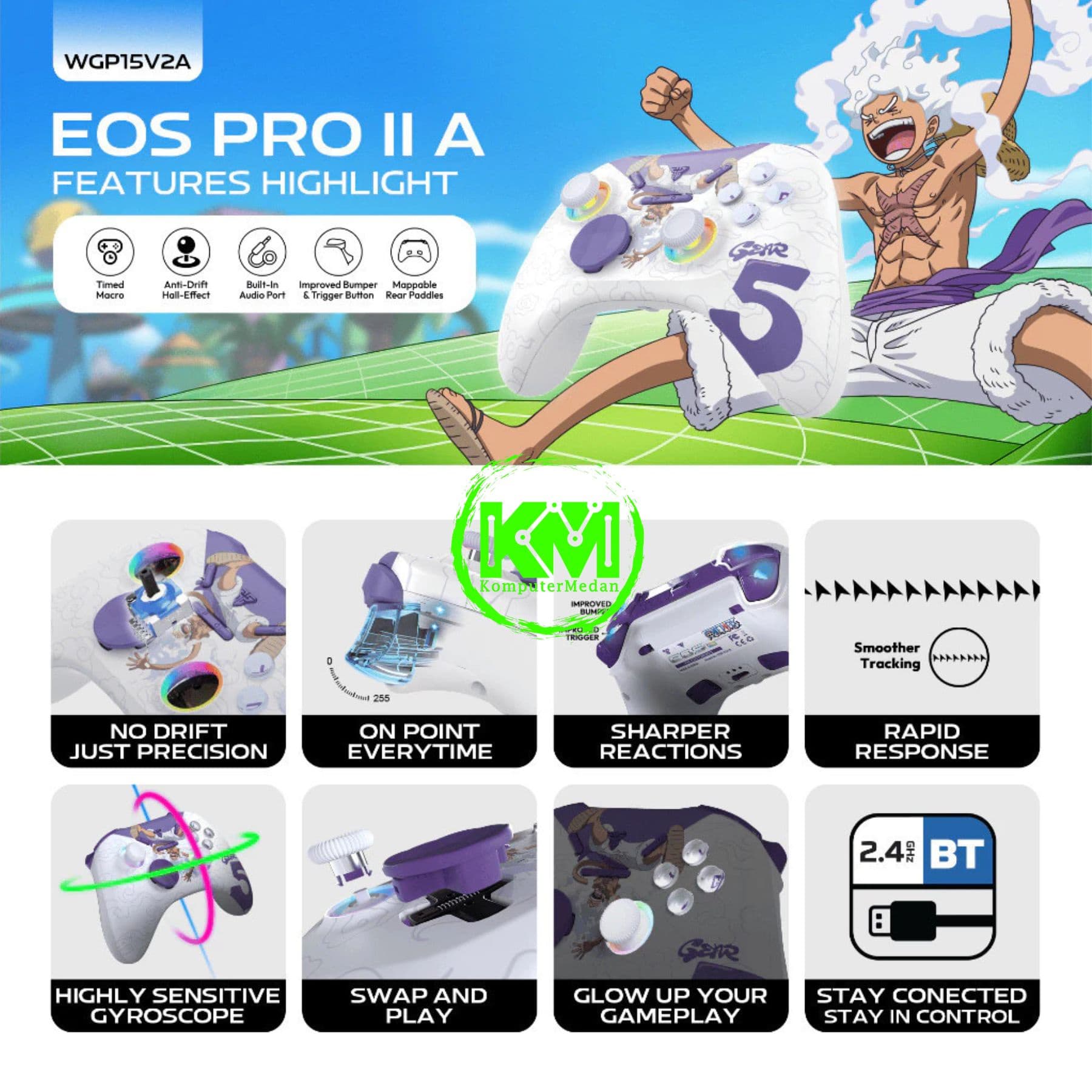 FANTECH ONEPIECE EGGHEAD EOS PRO WGP15V2A GAMEPAD - (CHARACTER : LUFFY, ZORO, NAMY & GEAR 5) - Image 8