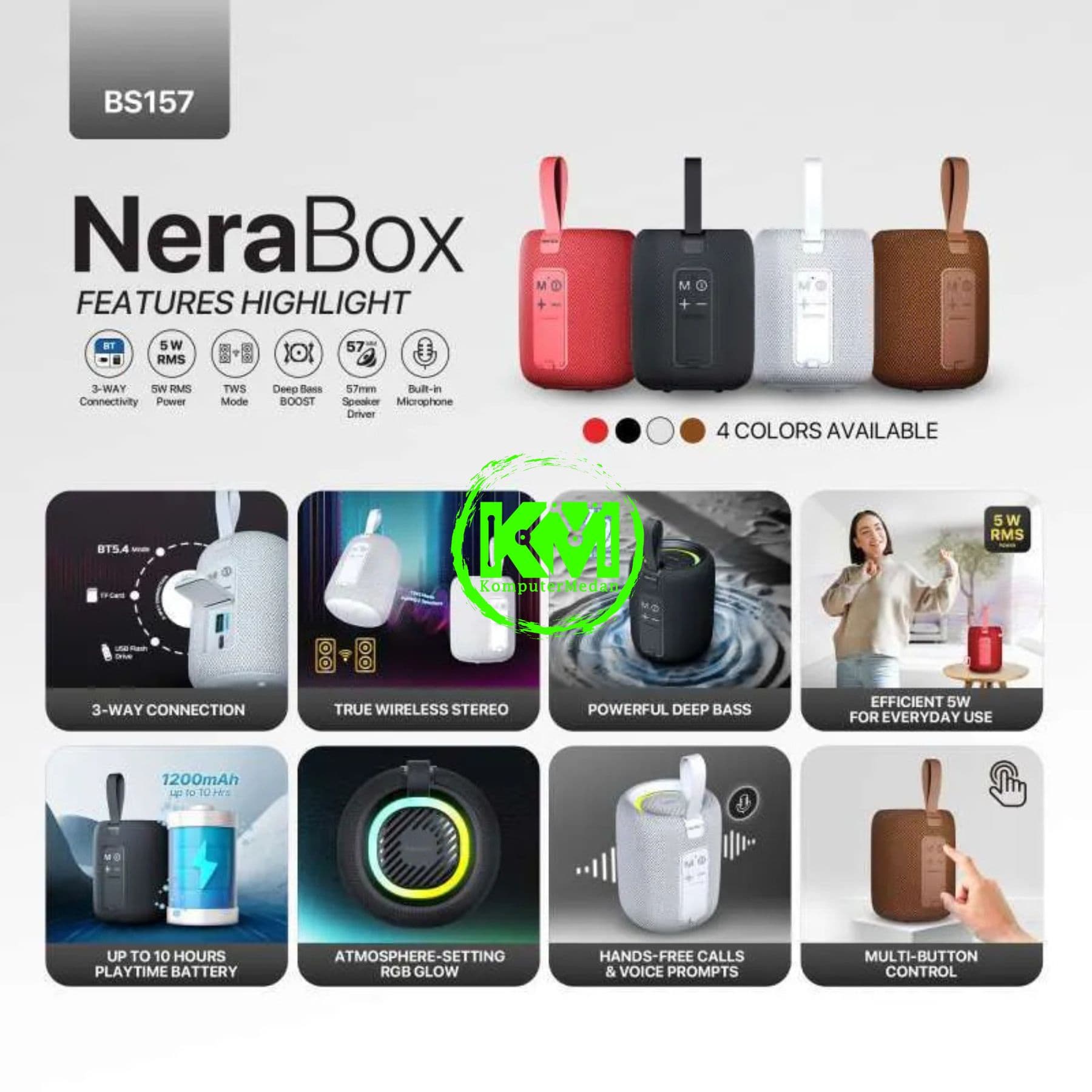FANTECH BS157 PORTABLE SPEAKER (NERABOX) 5W RMS - Image 10