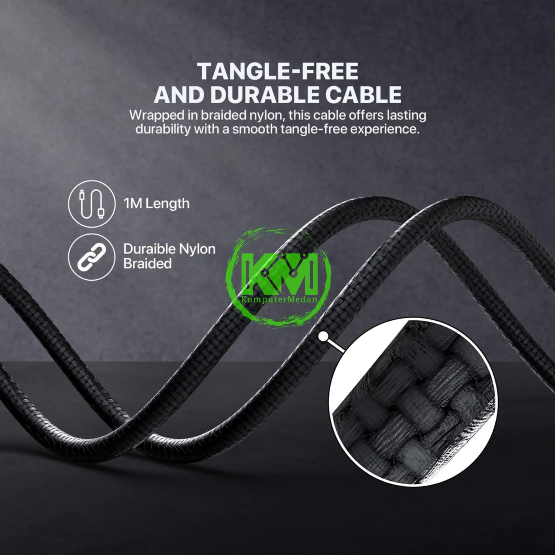 FANTECH DURALINK DL2 SERIES CABLE, DL2AC (A-to-C) BRAIDED CABLE + ALUMINIUM SHELL, 3 AMPERE FAST CHARGING - Image 4
