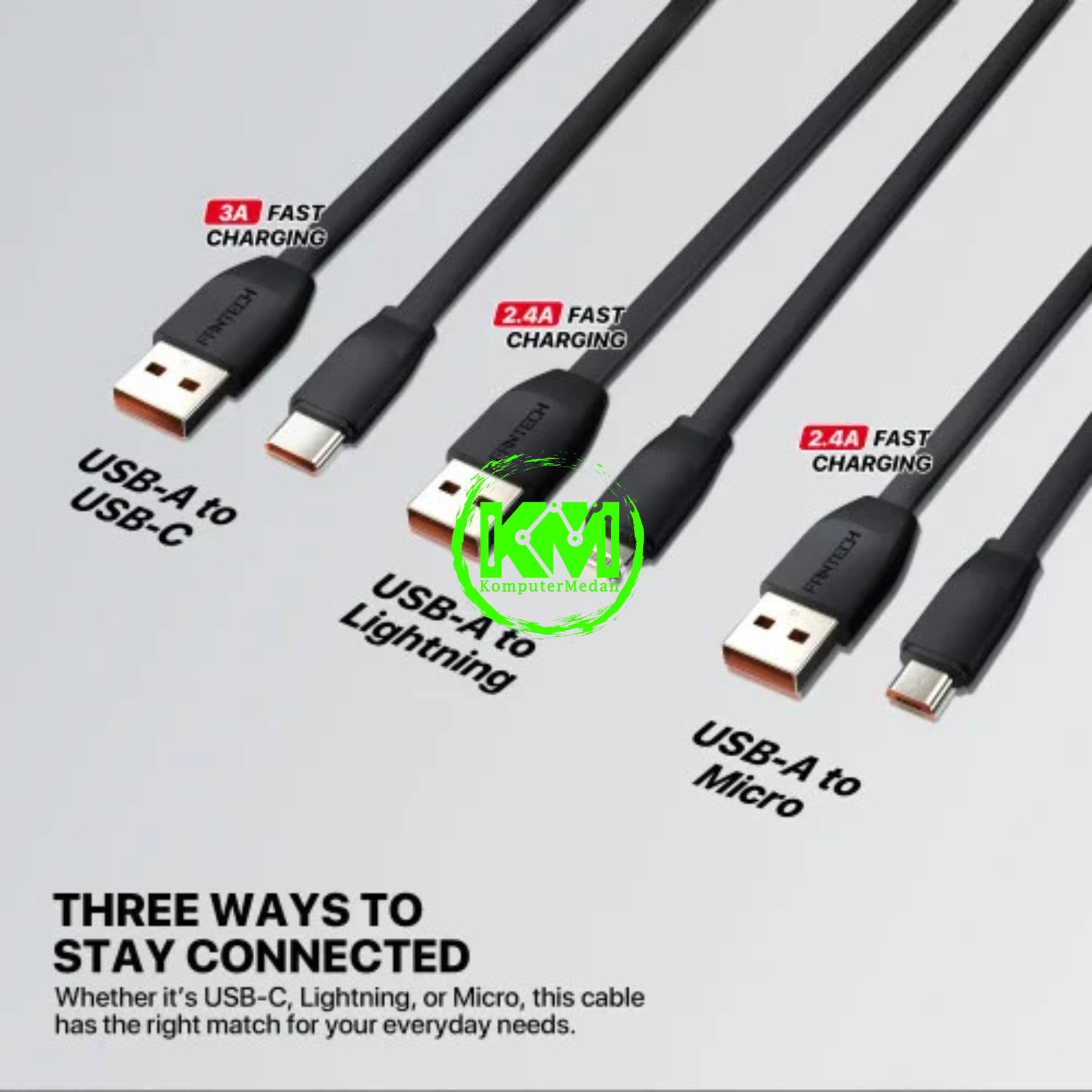 FANTECH PRIMELINK PLT3 SERIES CABLE, PLT3AM (A TO M), PVC CABLE + PVC (KABEL PIPIH), 2.4 AMPERE (1 TOPLES : 20 PCS) - MIX (BLACK,WHITE,BLUE,GREEN) - Image 3