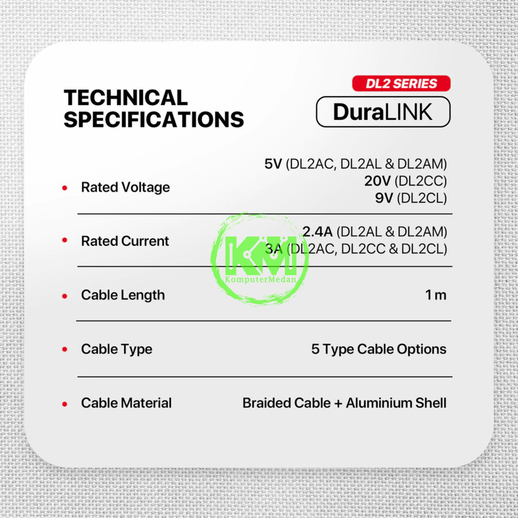 FANTECH DuraLINK DL2 SERIES CABLE, DL2CC (C-to-C) BRAIDED CABLE + ALUMINIUM SHELL, 3 AMPERE FAST CHARGING - Image 6