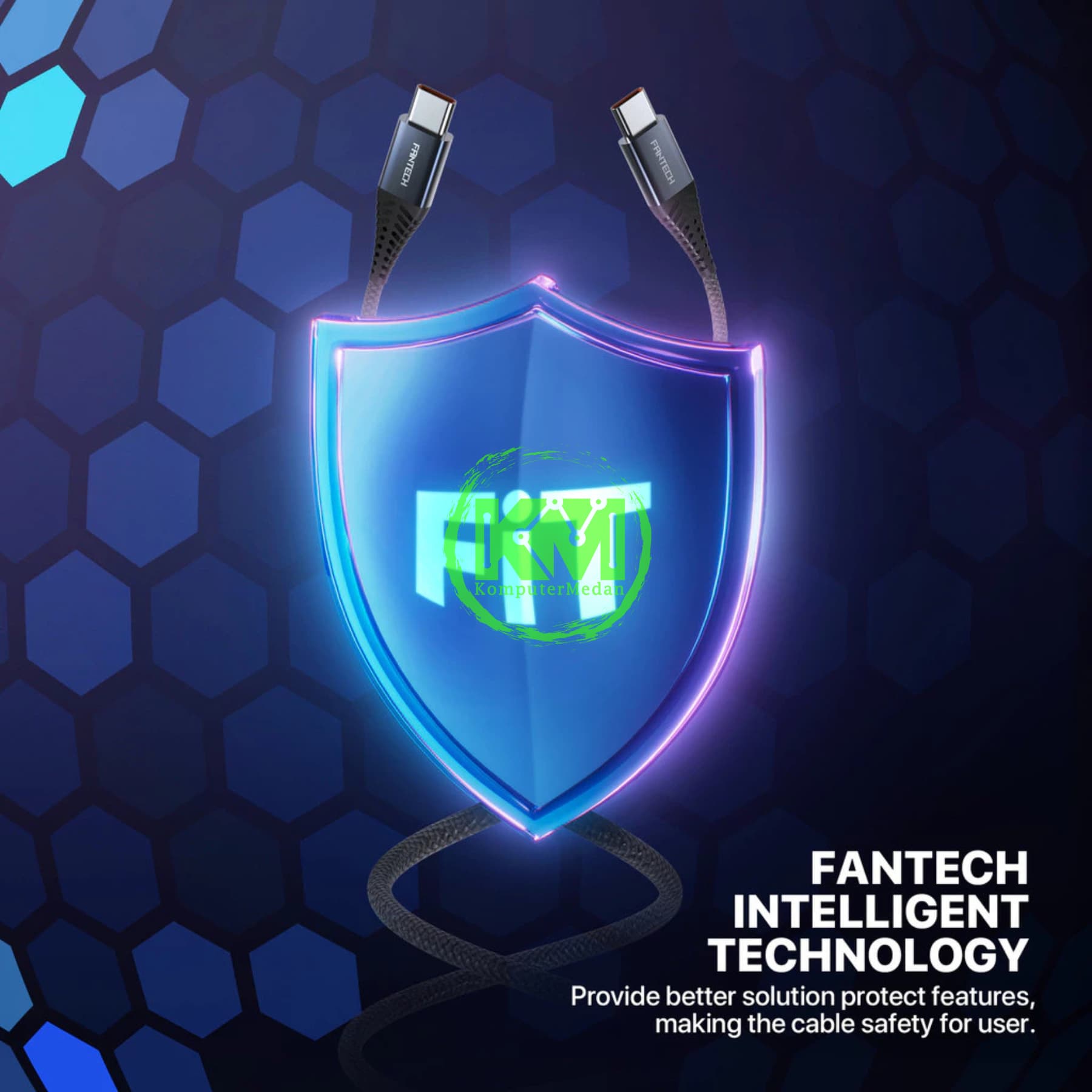 FANTECH DuraLINK DL2 SERIES CABLE, DL2CC (C-to-C) BRAIDED CABLE + ALUMINIUM SHELL, 3 AMPERE FAST CHARGING - Image 5
