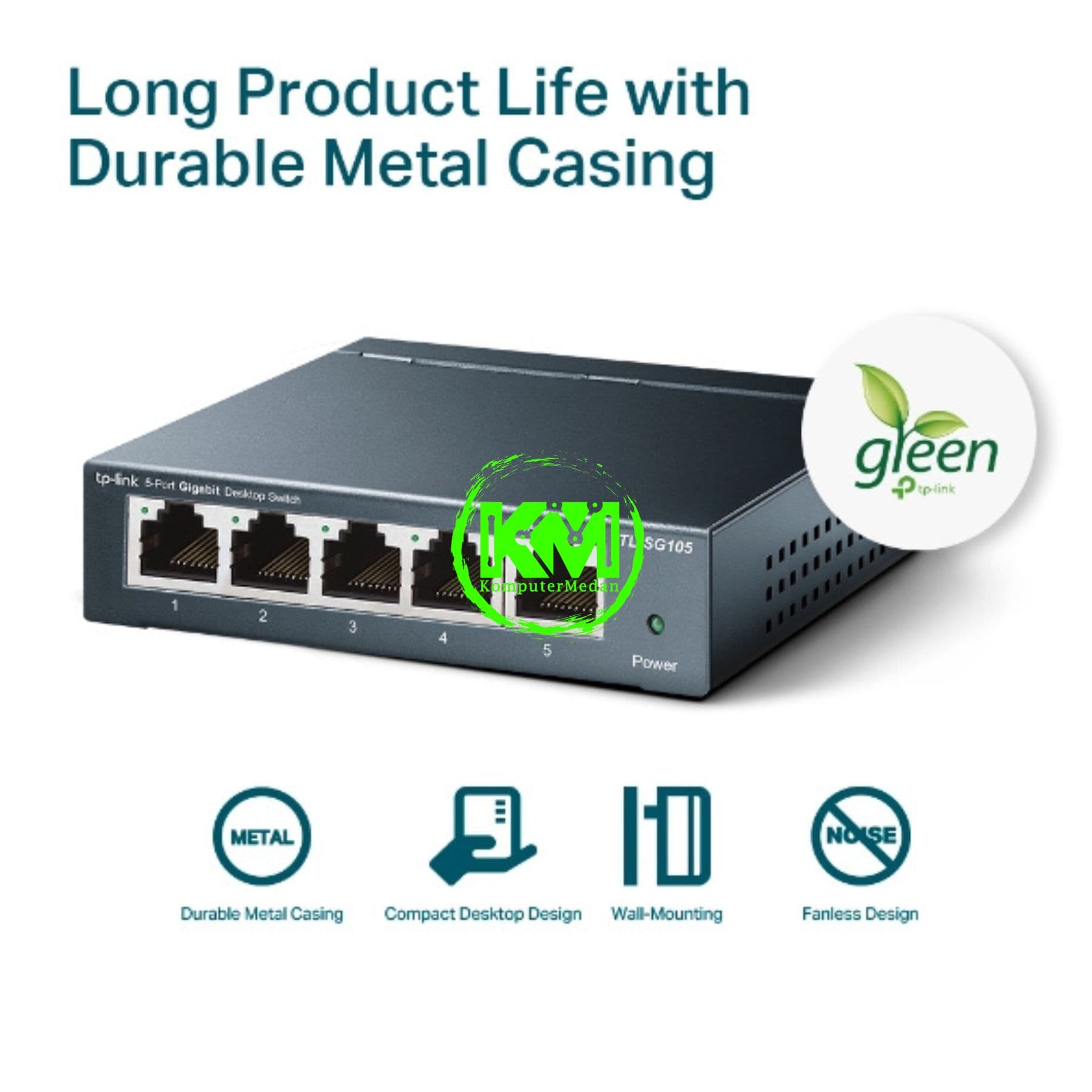 TP-LINK TL-SG105 5-PORT 10/100/1000MBPS DESKTOP SWITCH - Image 7
