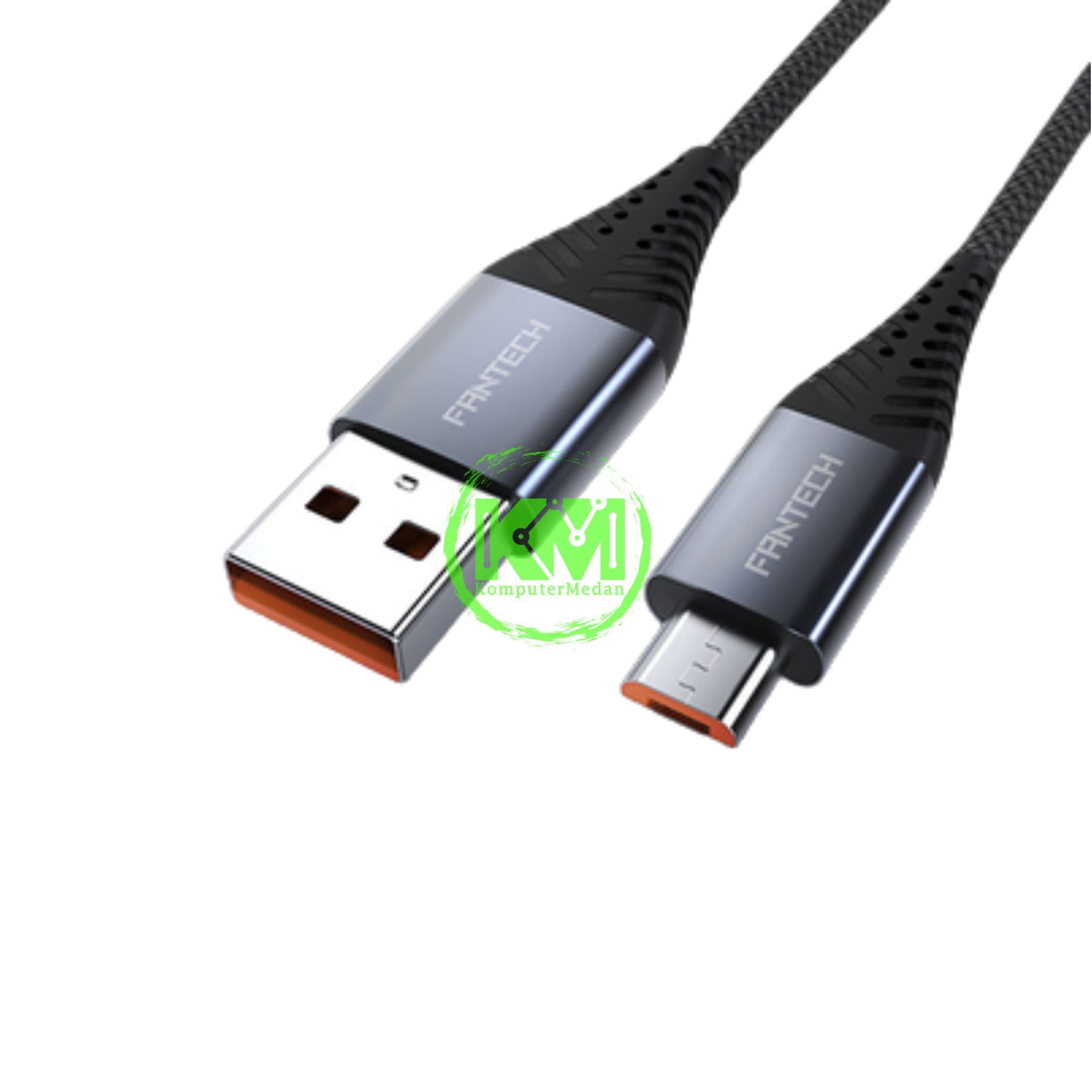 FANTECH DURALINK DL2 SERIES CABLE, DL2AM (A-to-M) BRAIDED CABLE + ALUMINIUM SHELL, 2.4 AMPERE FAST CHARGING