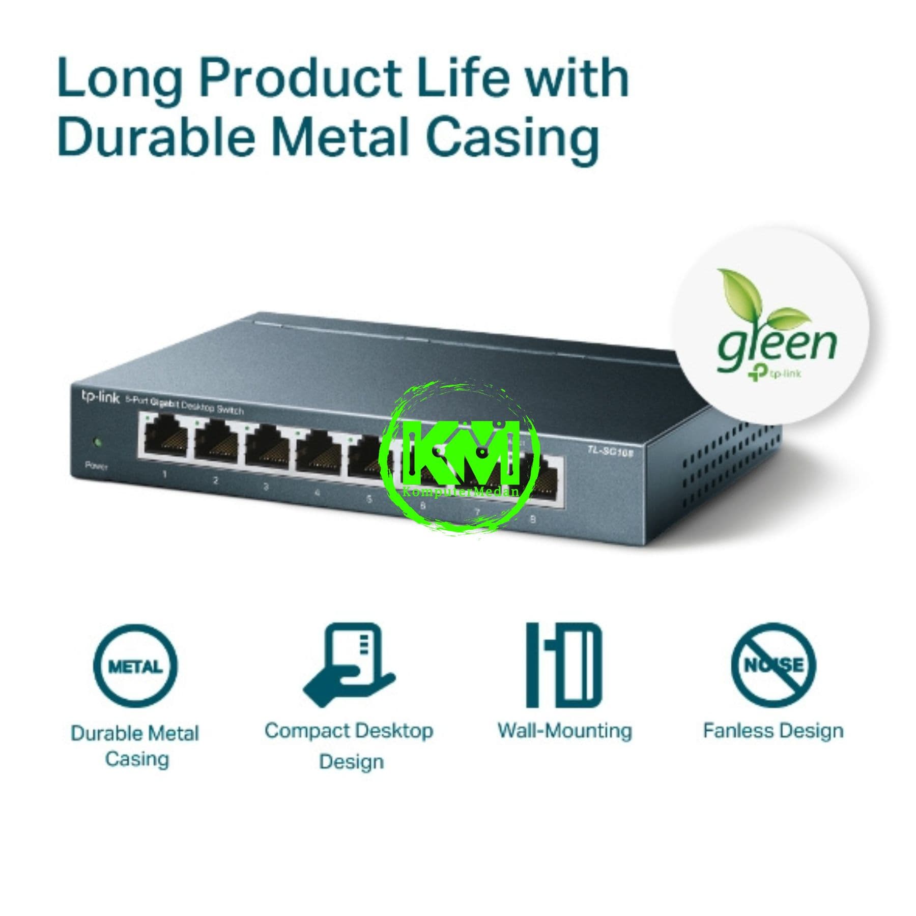 TP-LINK TL-SG108 8-PORT 10/100/1000MBPS DESKTOP SWITCH - Image 7