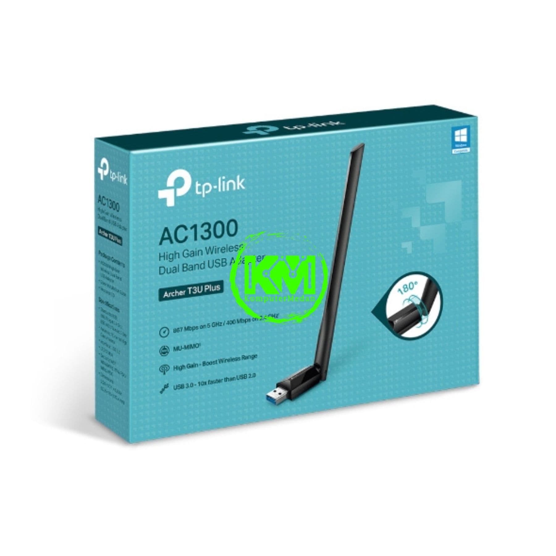 TP-LINK ARCHER T3U Plus AC1300 HIGH GAIN DUAL BAND WI-FI USB ADAPTER