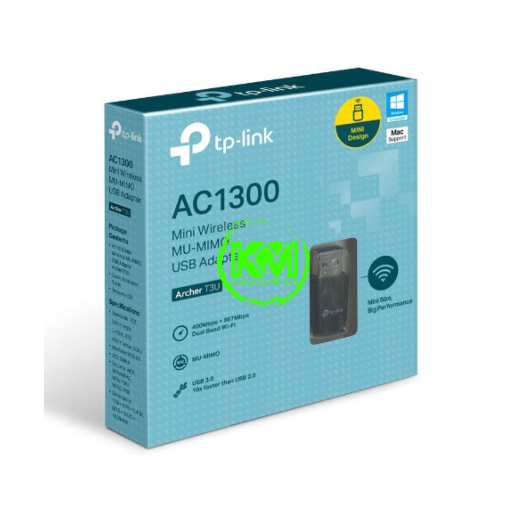 TP-LINK ARCHER T3U AC1300 MINI WIRELESS MU-MIMO USB ADAPTER - Image 1