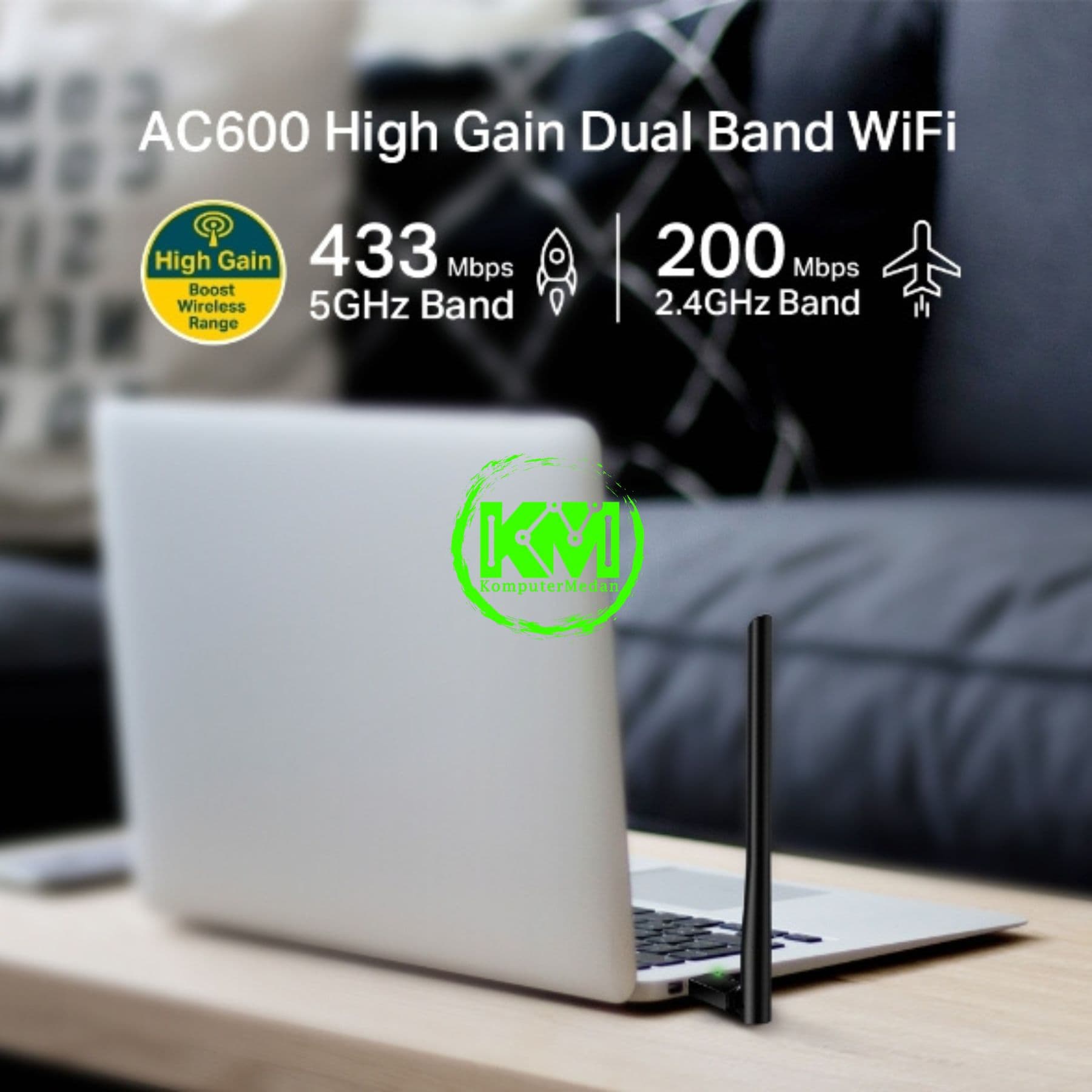 TP-LINK ARCHER T2U PLUS AC600 HIGH GAIN WIRELESS DUAL BAND USB ADAPTER WITH ANTENNA - Image 5