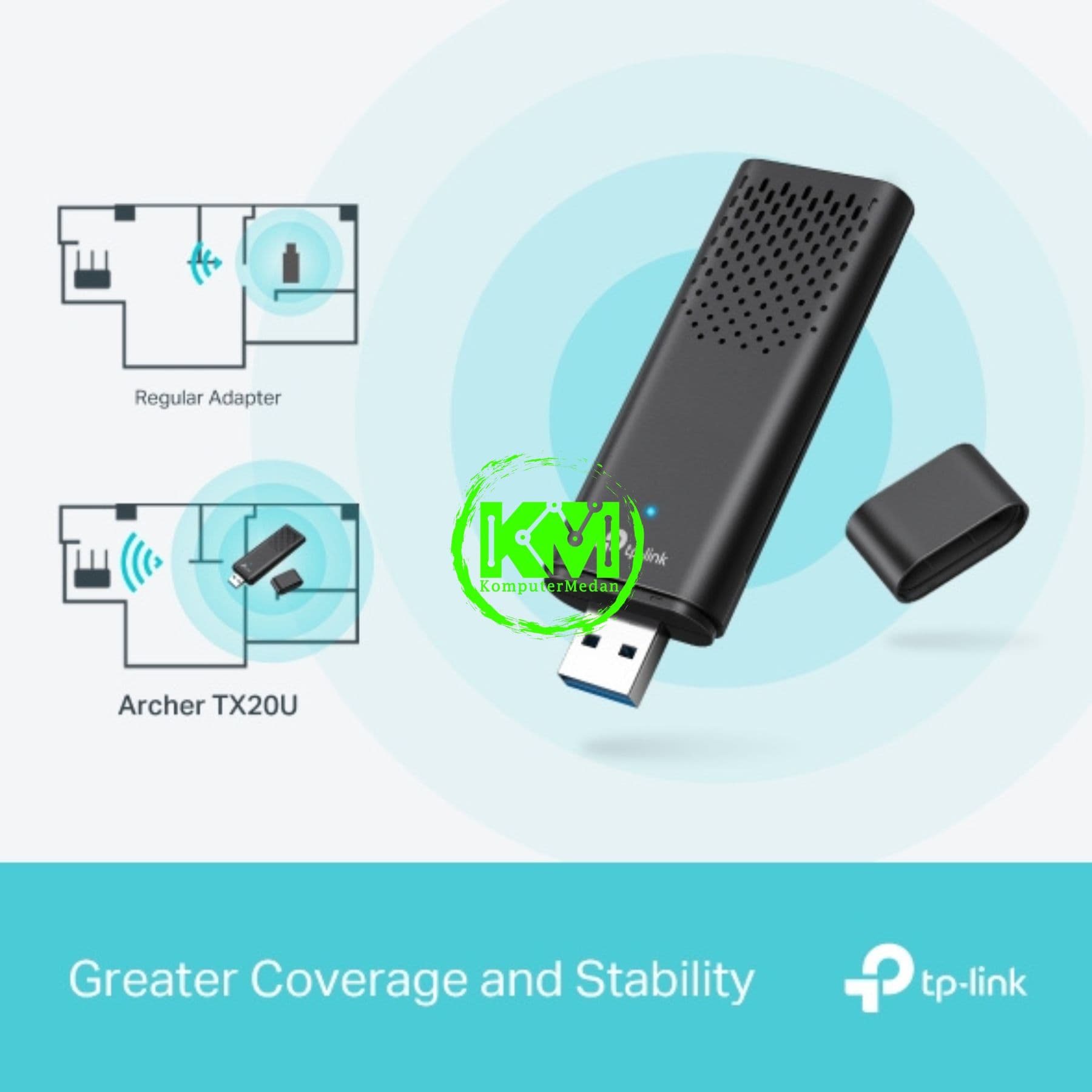 TP-LINK ARCHER TX20U AX1800 DUAL BAND WI-FI 6 WIRELESS USB ADAPTER - Image 4