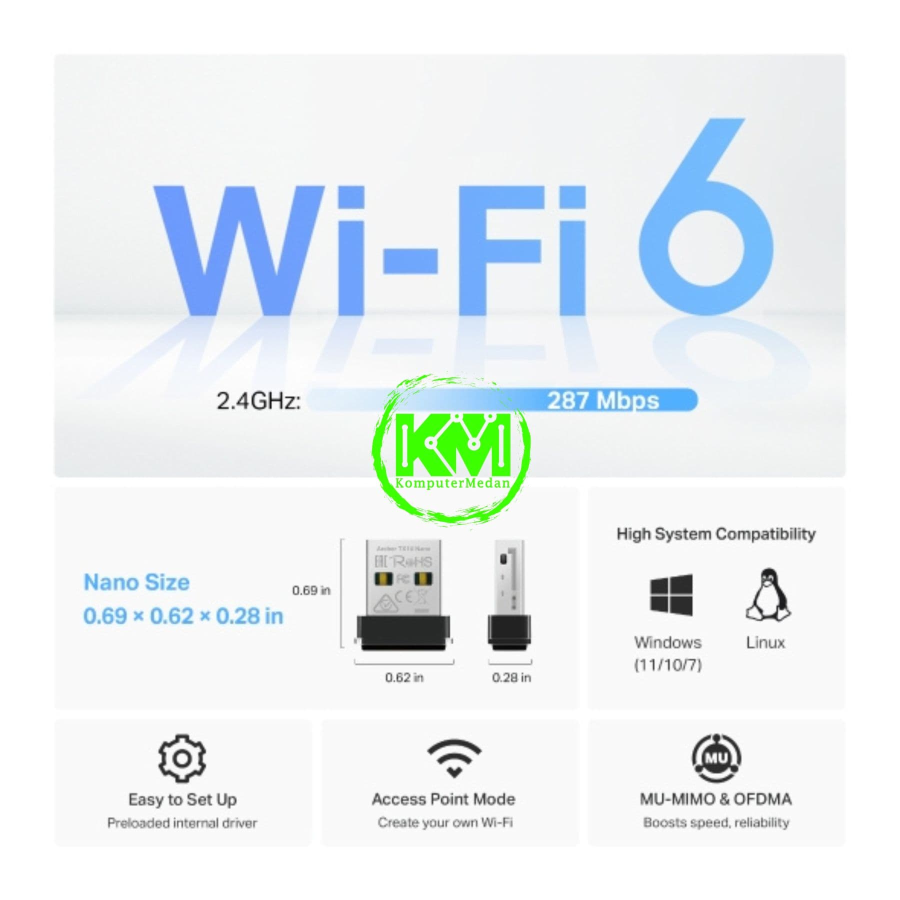 TP-LINK ARCHER TX1U Nano AX300 NANO WI-FI 6 USB ADAPTER - Image 4
