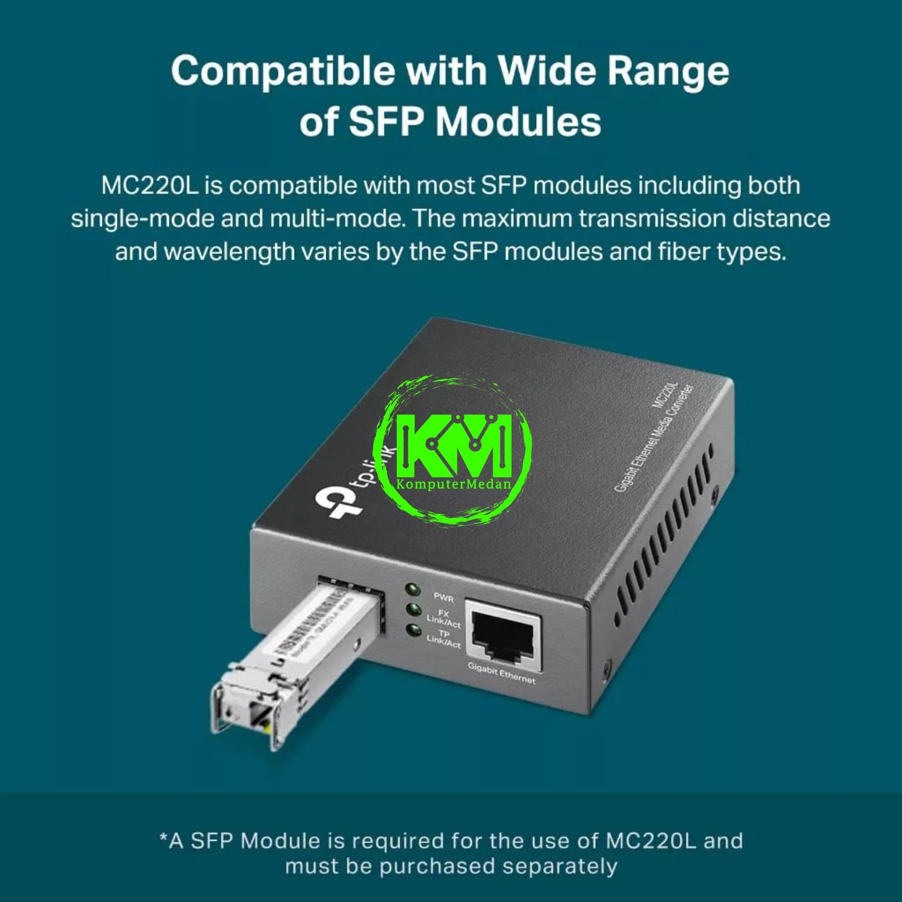 TP-LINK MC220L 1000MBPS SINGLE-MODE LC FIBER CONVERTER - Image 3