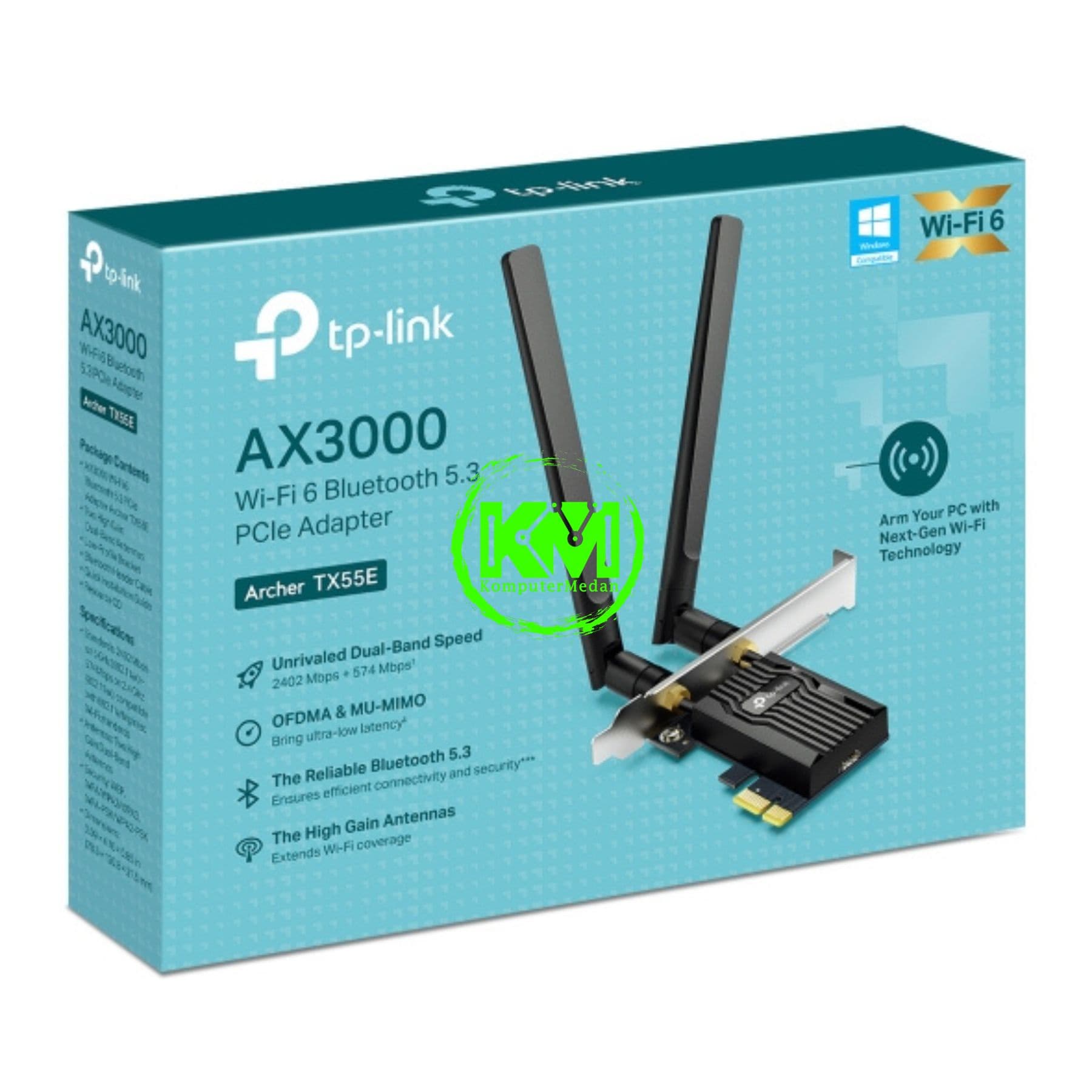 TP-LINK ARCHER TX55E AX3000 DUAL BAND WI-FI 6 BLUETOOTH PCI EXPRESS ADAPTER - Image 6