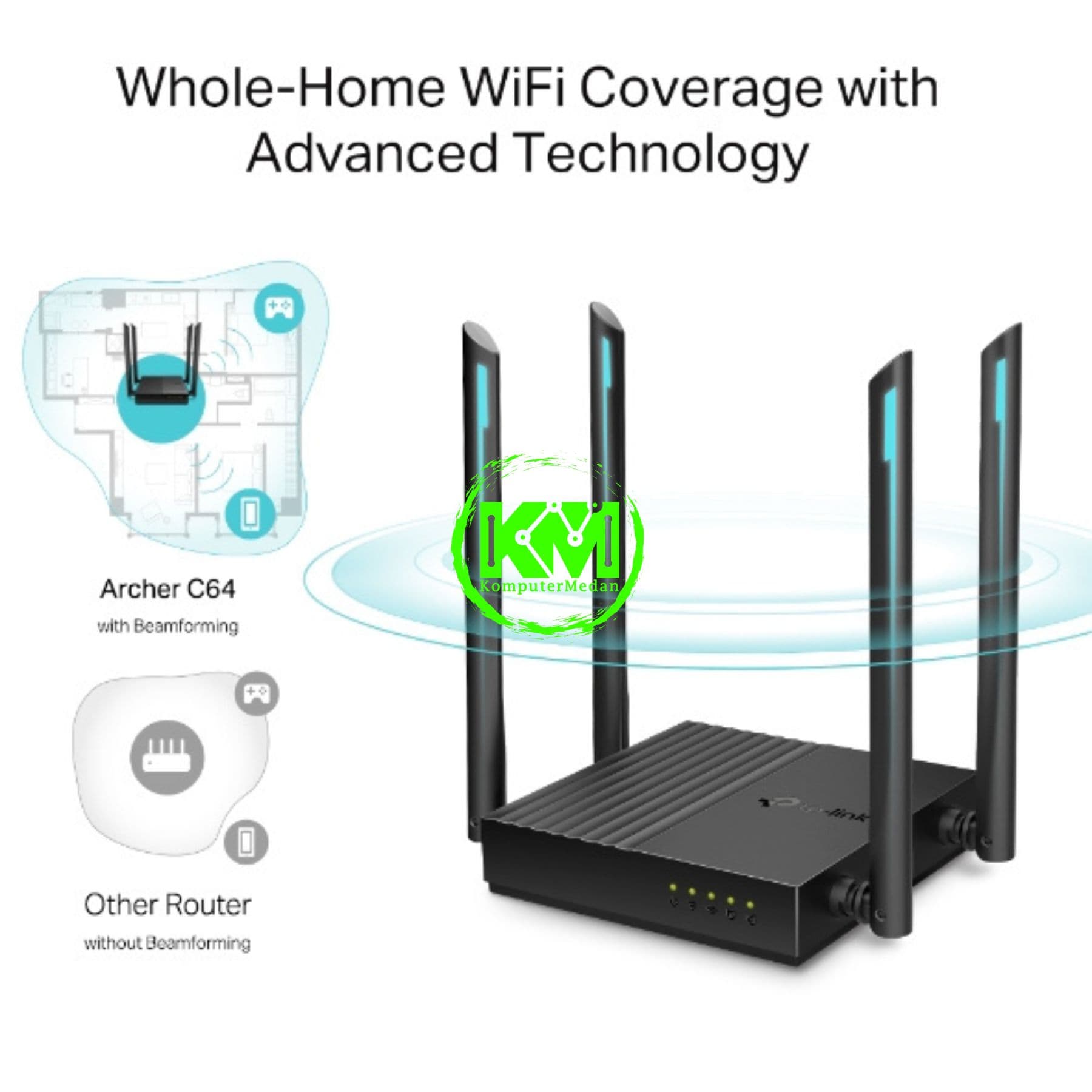 TP-LINK ARCHER C64 AC1200 WIRELESS MU-MIMO WIFI ROUTER - Image 5