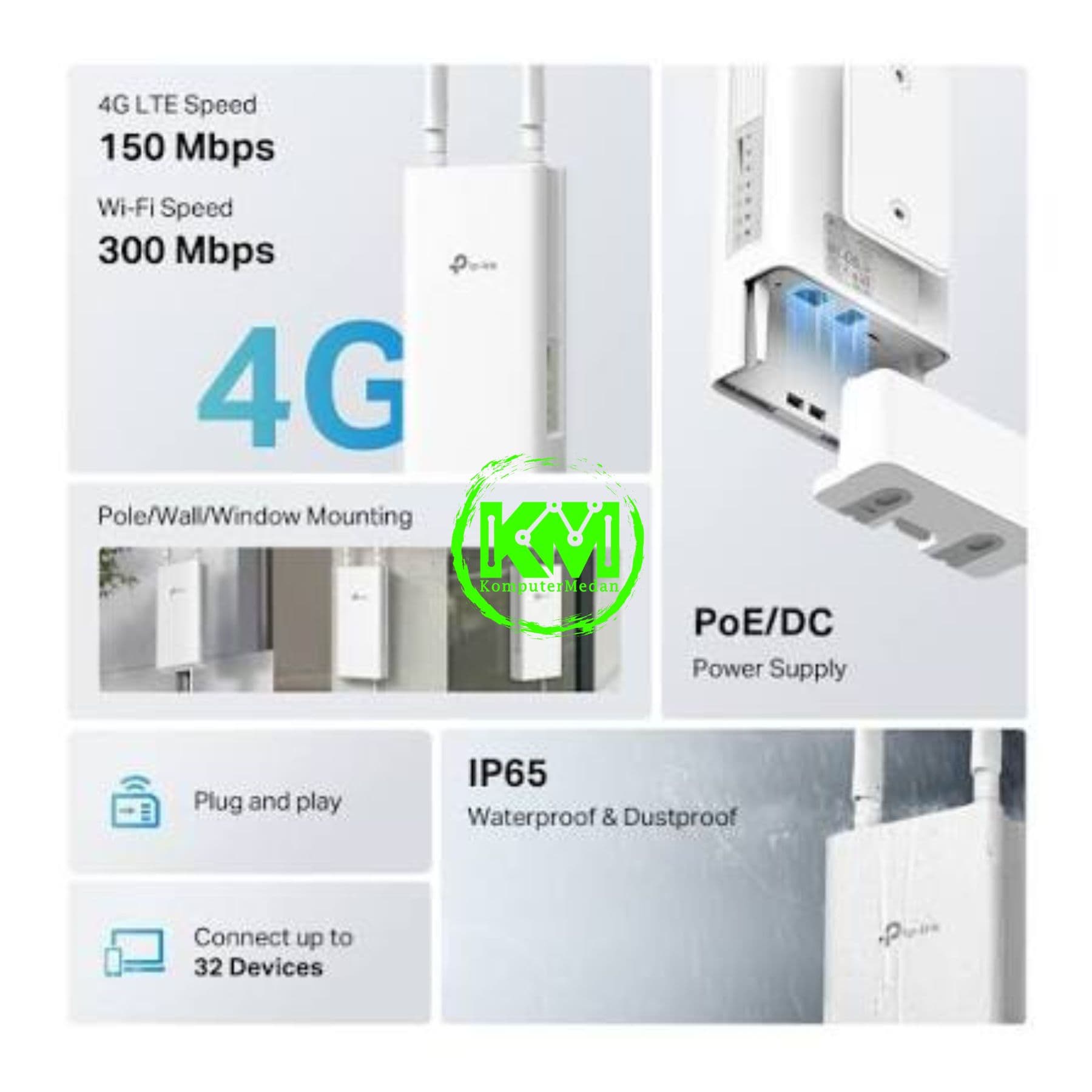 TP-LINK TL-MR100 OUTDOOR 4G LTE 300MBPS WI-FI OUTDOOR ROUTER - Image 3