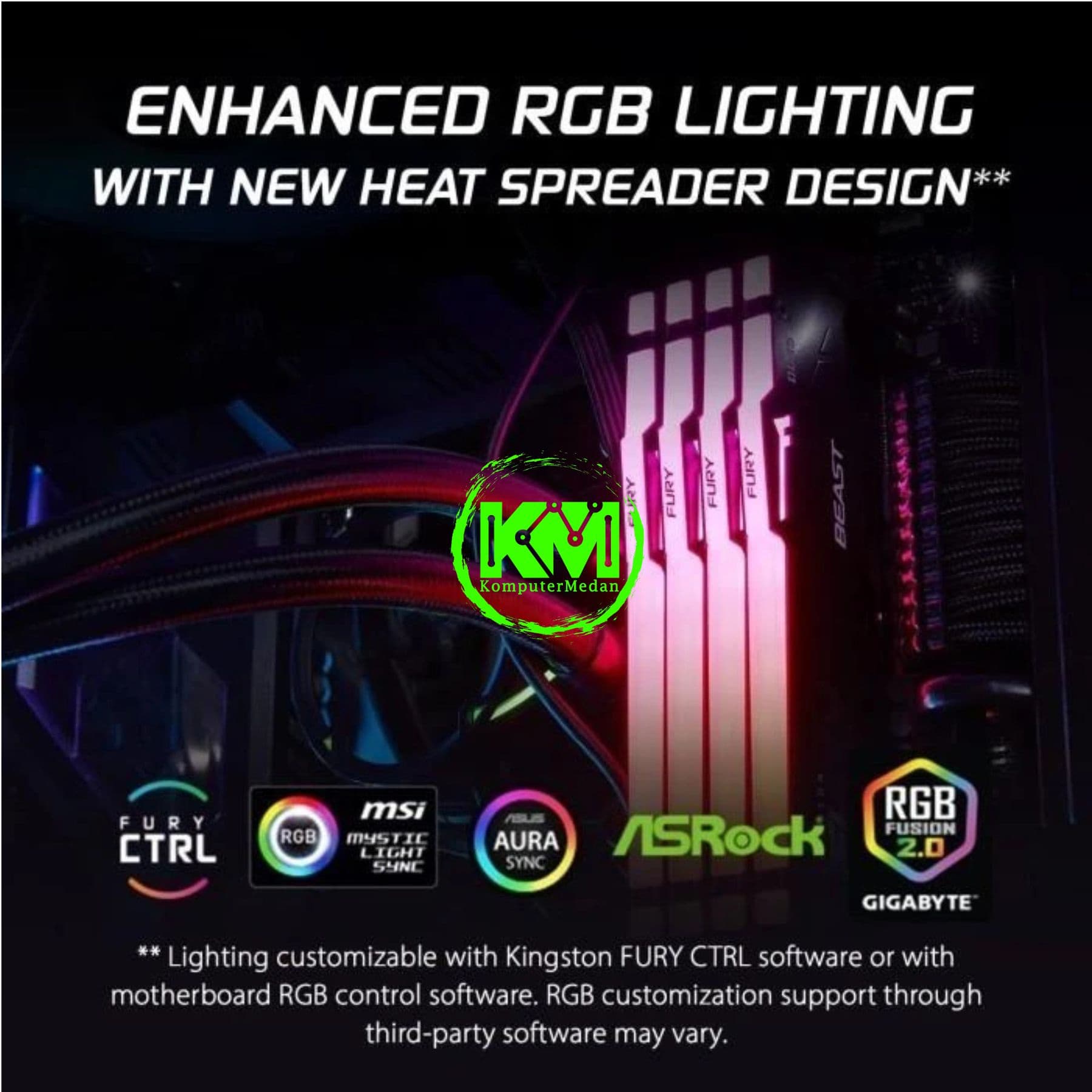 KINGSTON FURY BEAST RGB DDR5 2x32GB 6000MHZ AMD EXPO (KF560C36BBEAK2-64) - Image 5