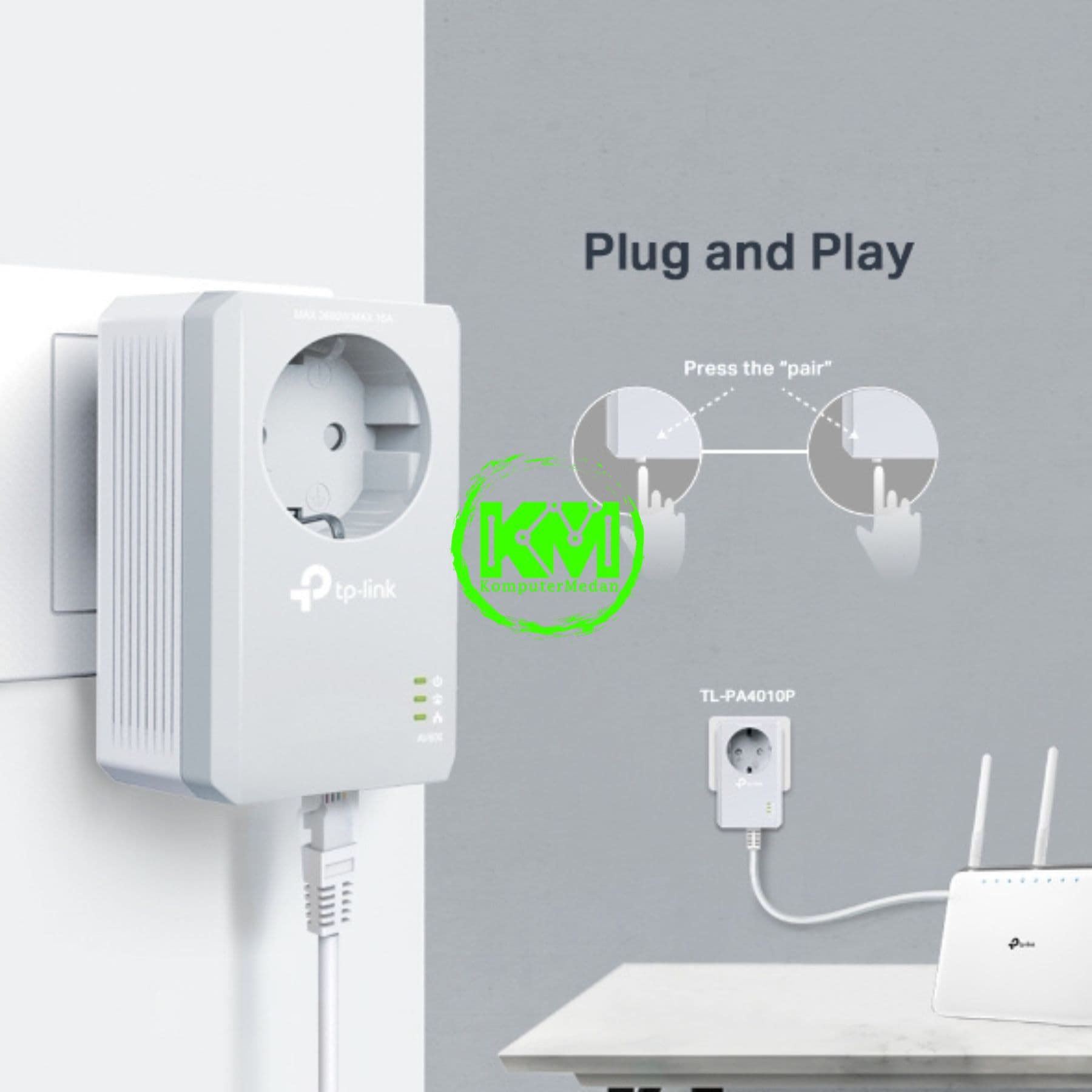 TP-LINK TL-PA4010P KIT AV500 POWERLINE ADAPTER WITH AC PASS THROUGH STARTER KIT - Image 4