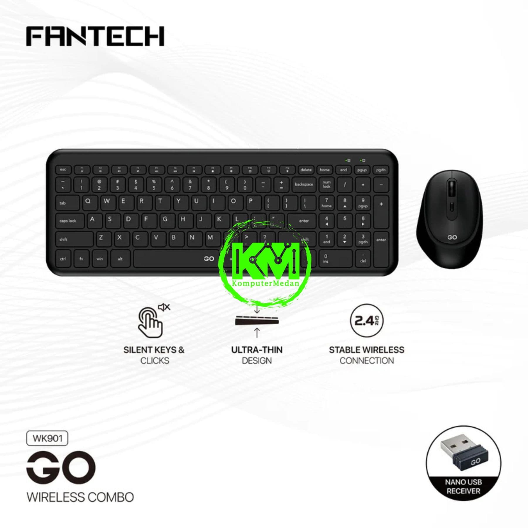 FANTECH GO WK901 OFFICE COMBO - BLACK & BLUE - Image 2