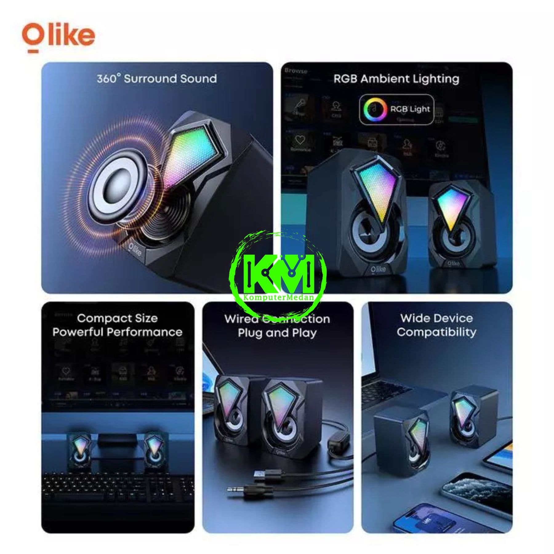 OLIKE MULTIMEDIA SPEAKER SC07 RGB - Image 3