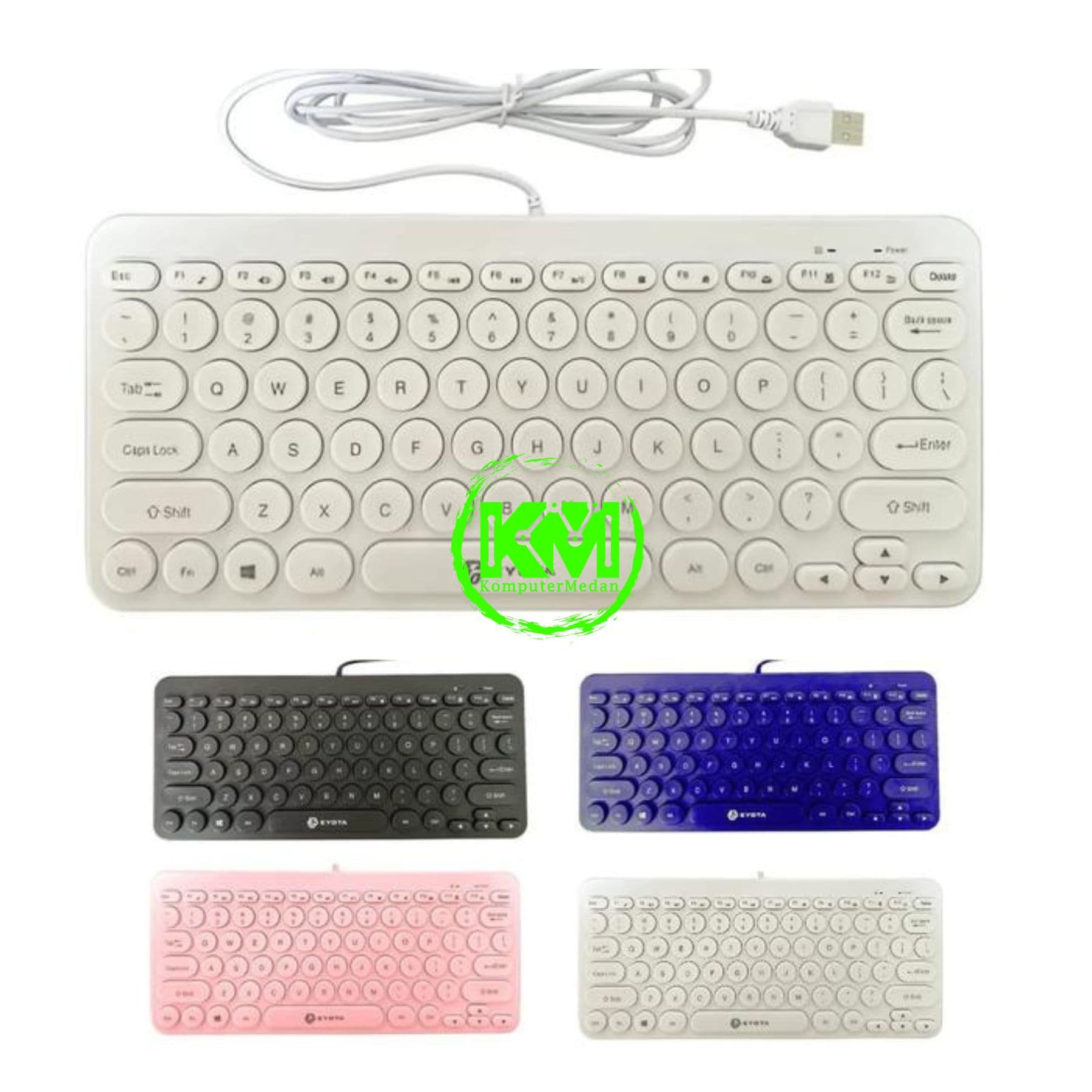 EYOTA KM380 KEYBOARD MINI - WHITE - Image 2